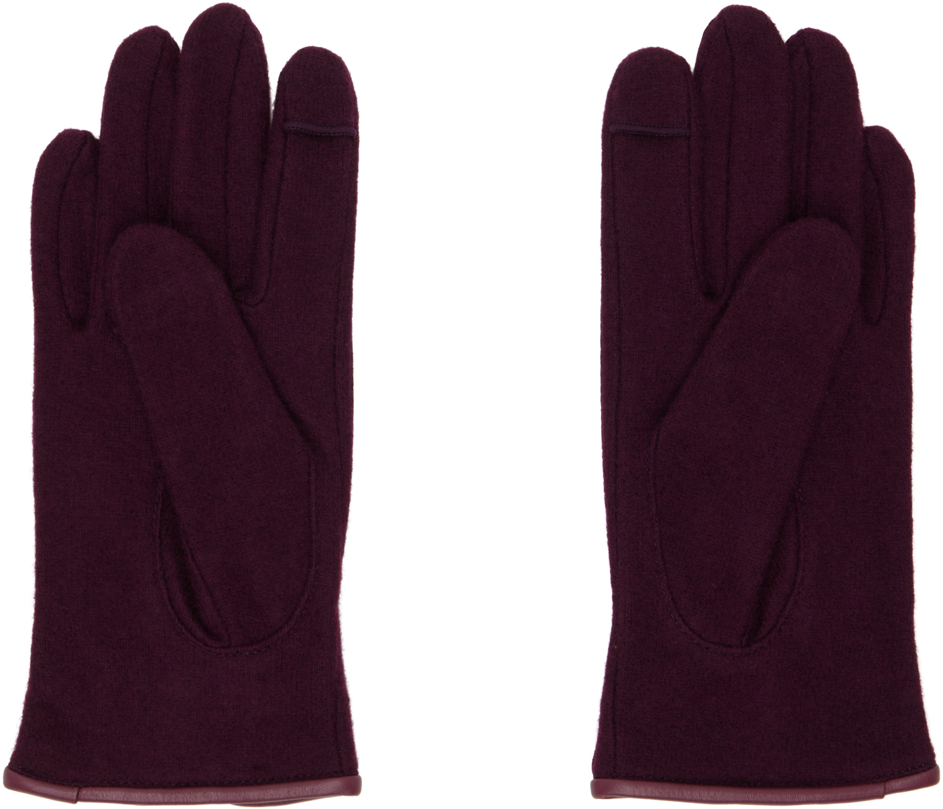 Vivienne Westwood: Burgundy Leather & Wool Gloves | SSENSE