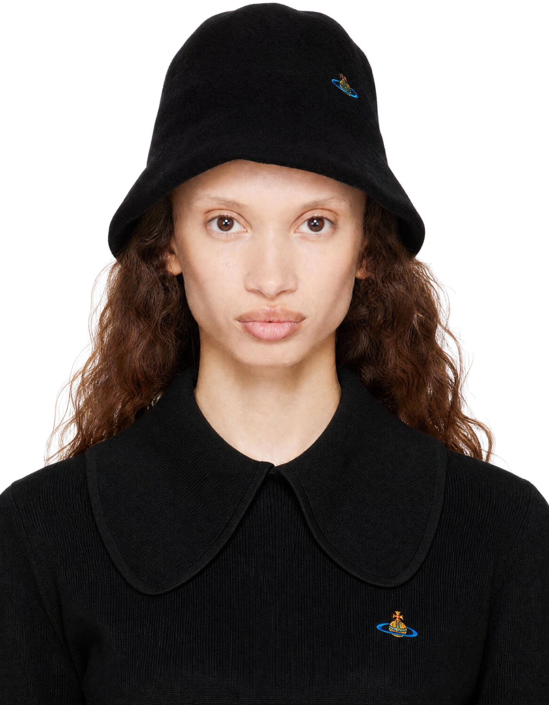 Vivienne Westwood: ブラック バスク クロシェハット | SSENSE 日本