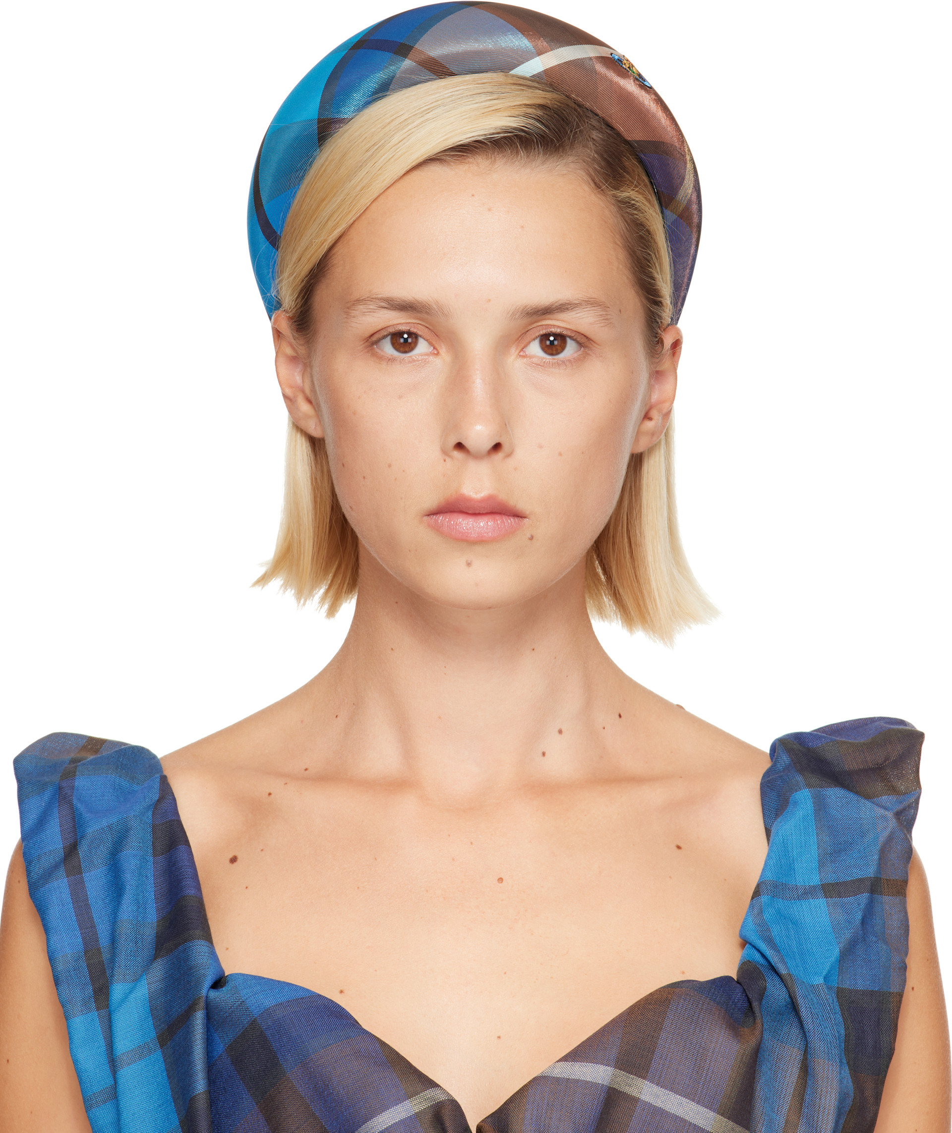 vivienne westwood カチューシャ Vivienne Westwood: ブルー＆ブラウン Wide カチューシャ | SSENSE 日本