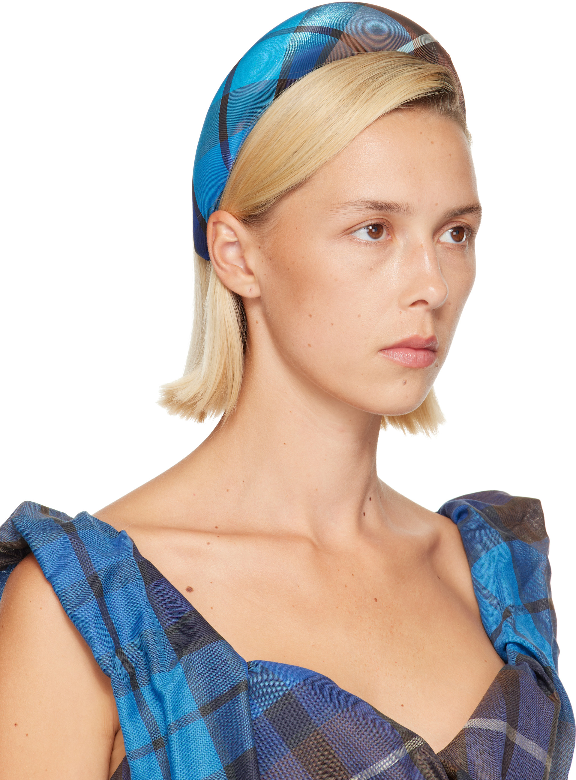 Vivienne Westwood: Blue & Brown Wide Headband | SSENSE