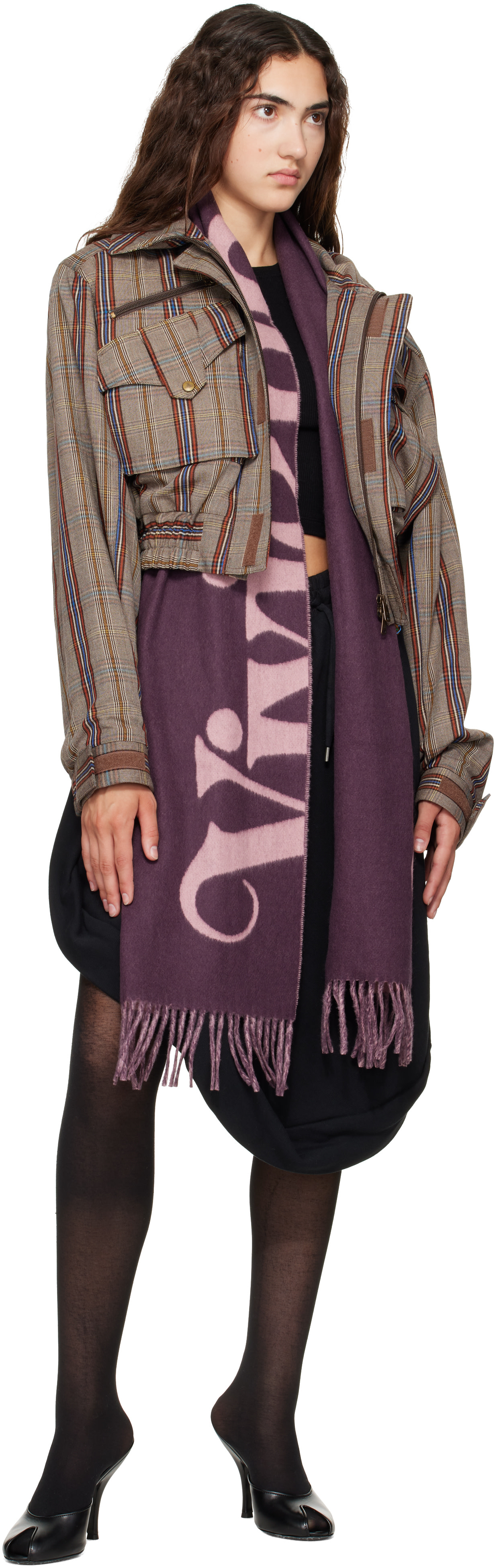 Vivienne Westwood: Purple Wool Scarf | SSENSE