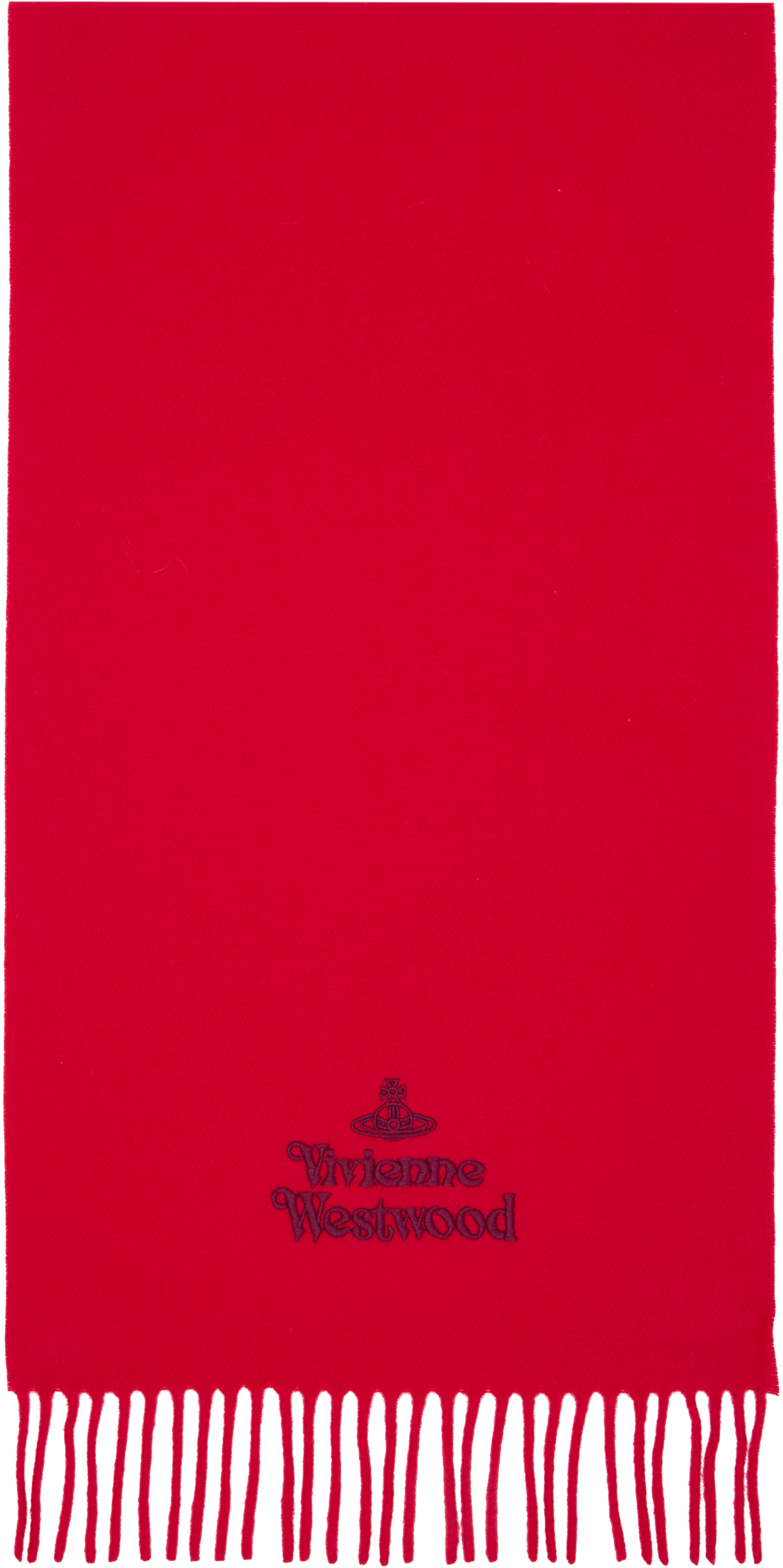 Vivienne Westwood - Écharpe rouge à logo brodé