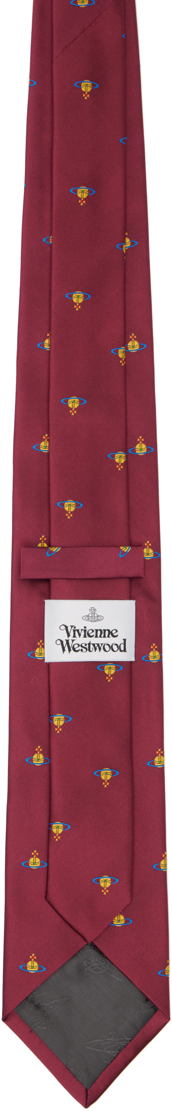 Vivienne Westwood: Burgundy 8.5cm Orb Tie | SSENSE