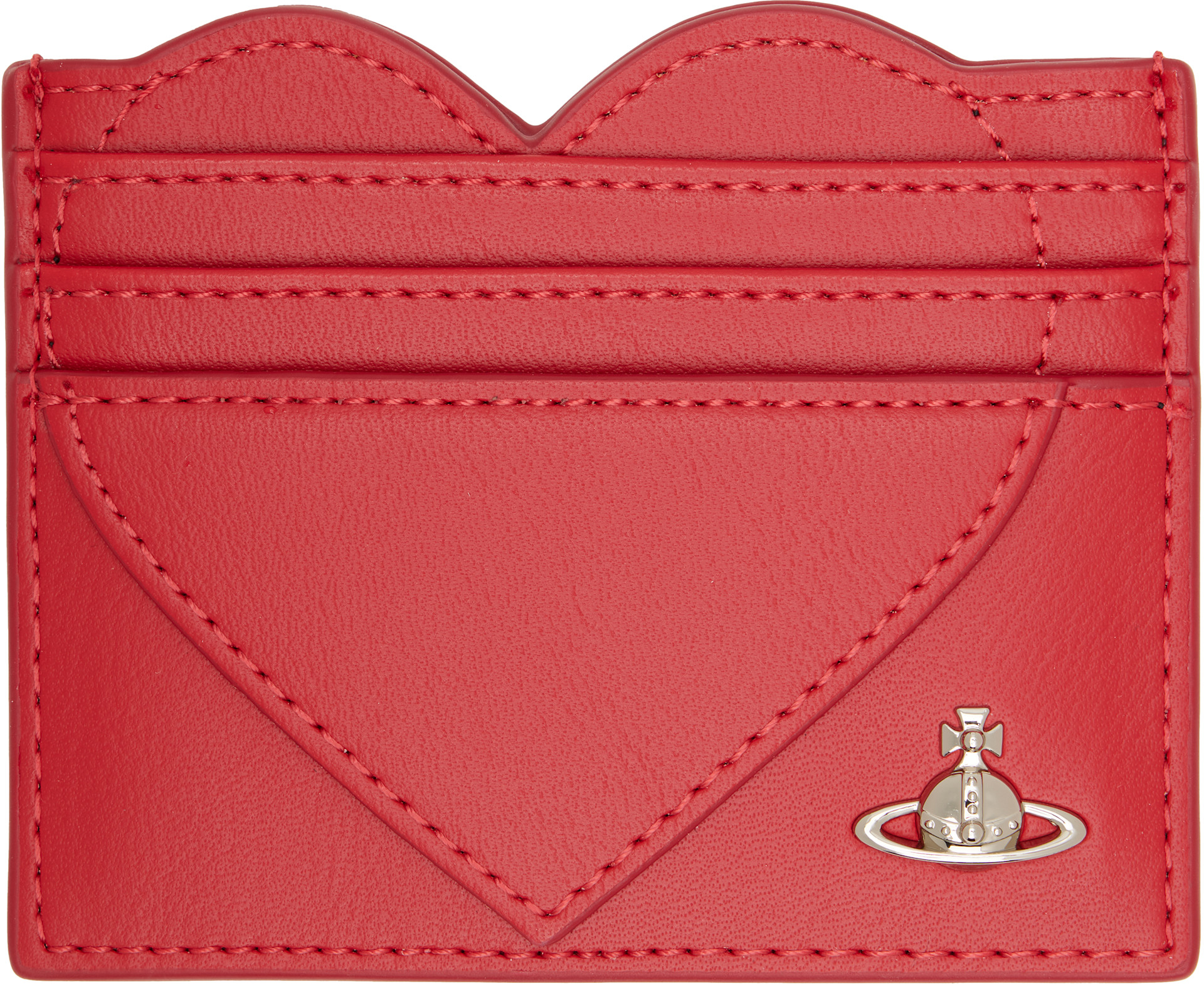 Vivienne Westwood/ヴィヴィアン ケース　カードケース　赤 Vivienne Westwood: Red Heart Card Holder | SSENSE