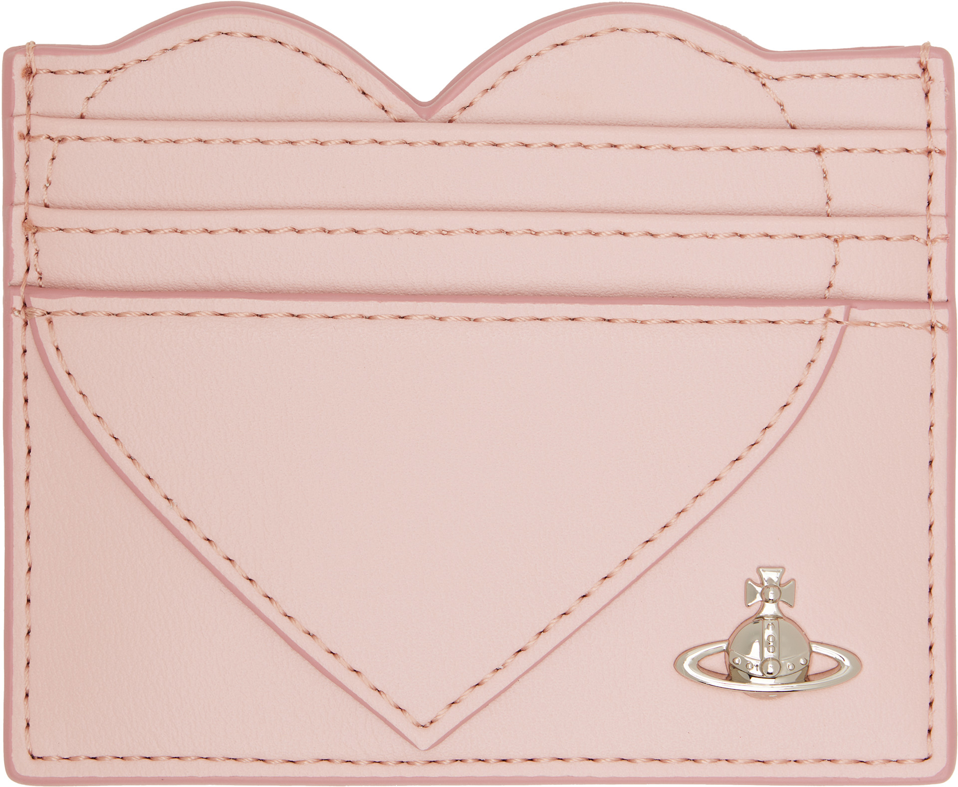 Vivienne Westwood: Pink Heart Card Holder | SSENSE