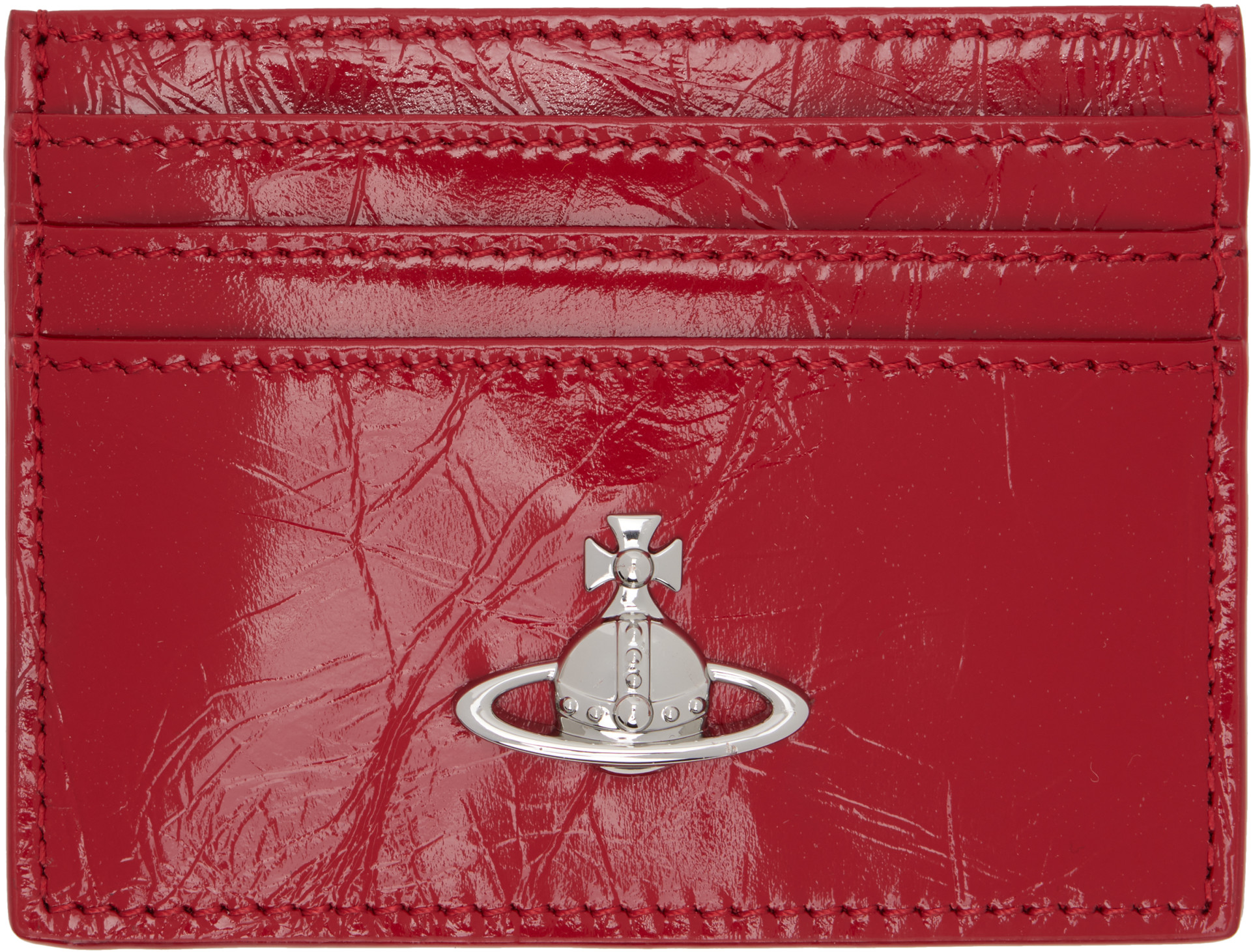 Vivienne Westwood 手帳カバー 赤(レッド) Vivienne Westwood: Red Flat Card Holder | SSENSE