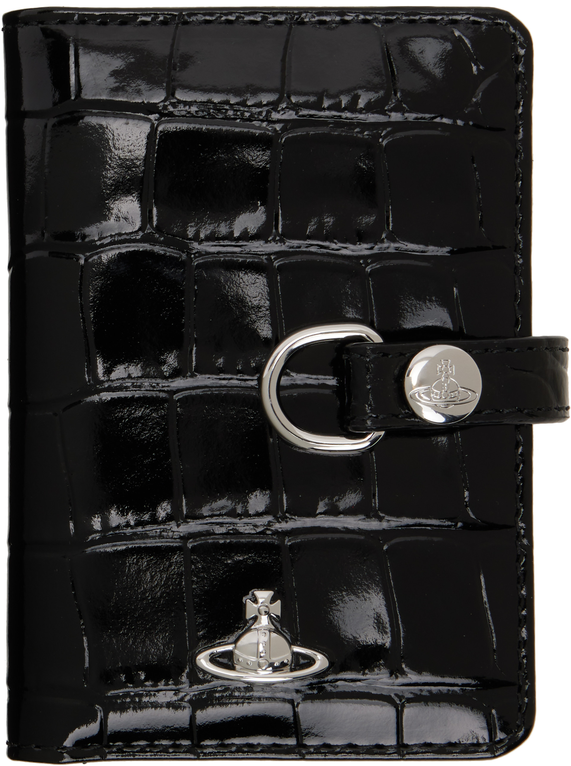 Vivienne Westwood: Black Vertical Flap Card Holder | SSENSE