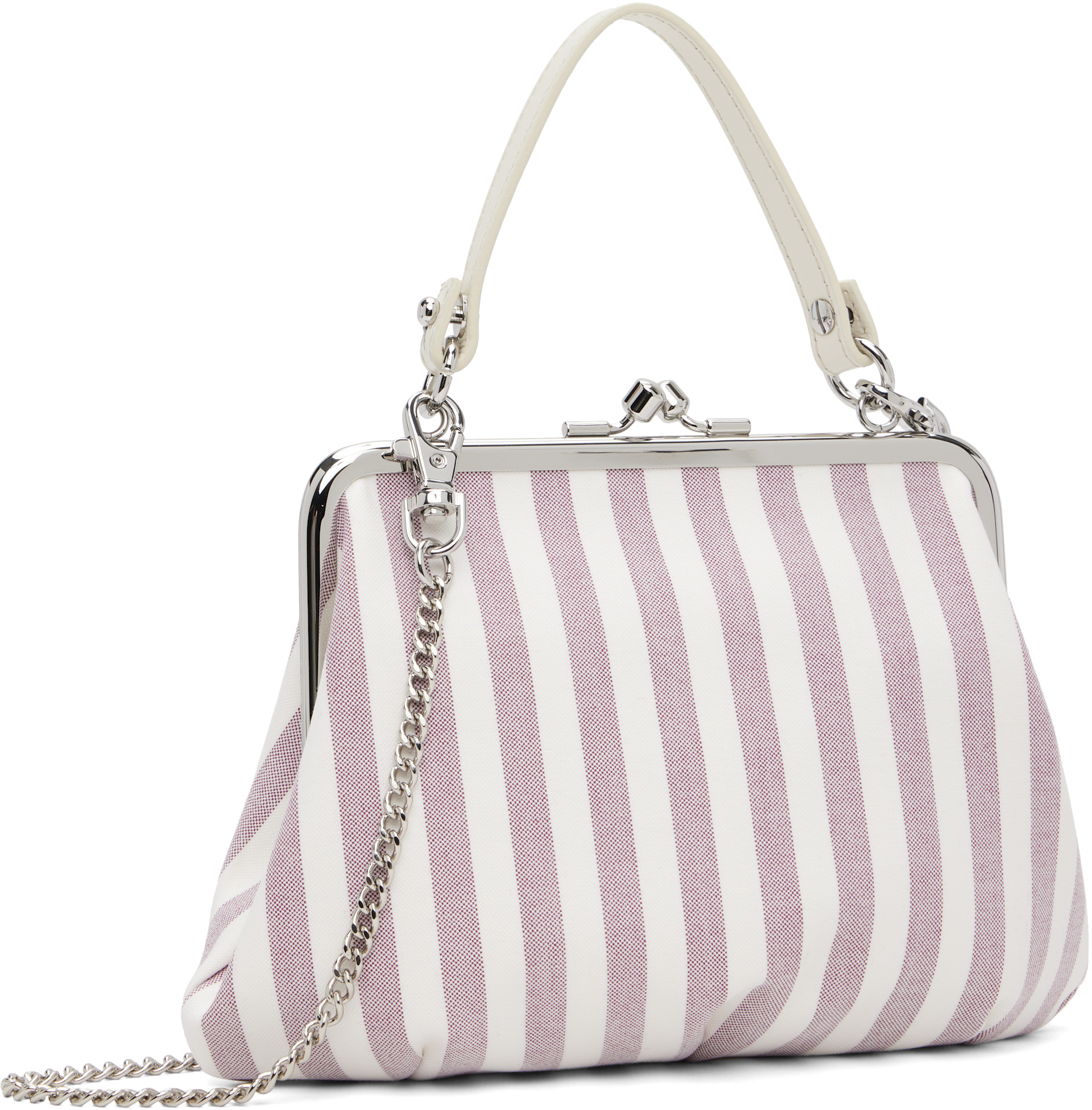 Vivienne Westwood: Burgundy & White Granny Frame Bag | SSENSE
