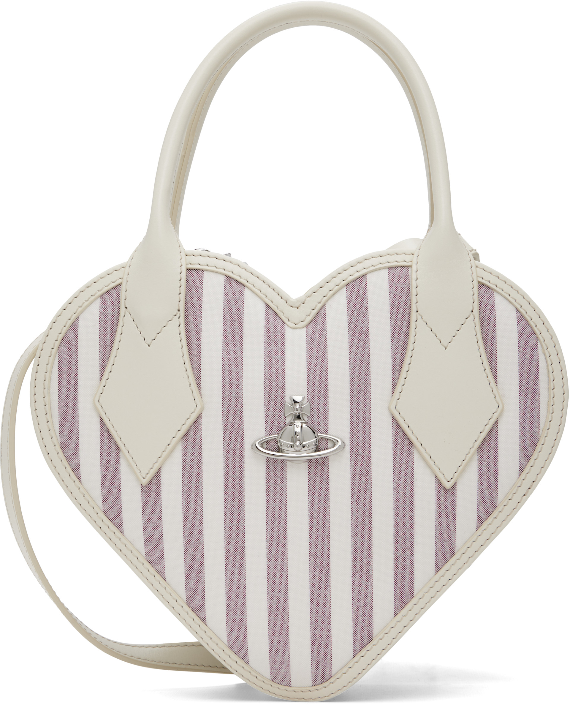 Vivienne Westwood: Off-White & Purple Josephine Heart Crossbody