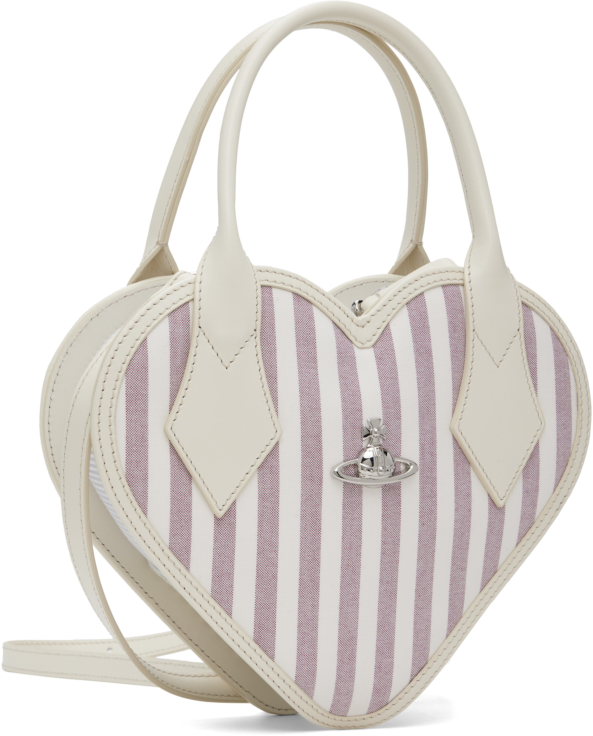 Vivienne Westwood: Off-White & Purple Josephine Heart Crossbody