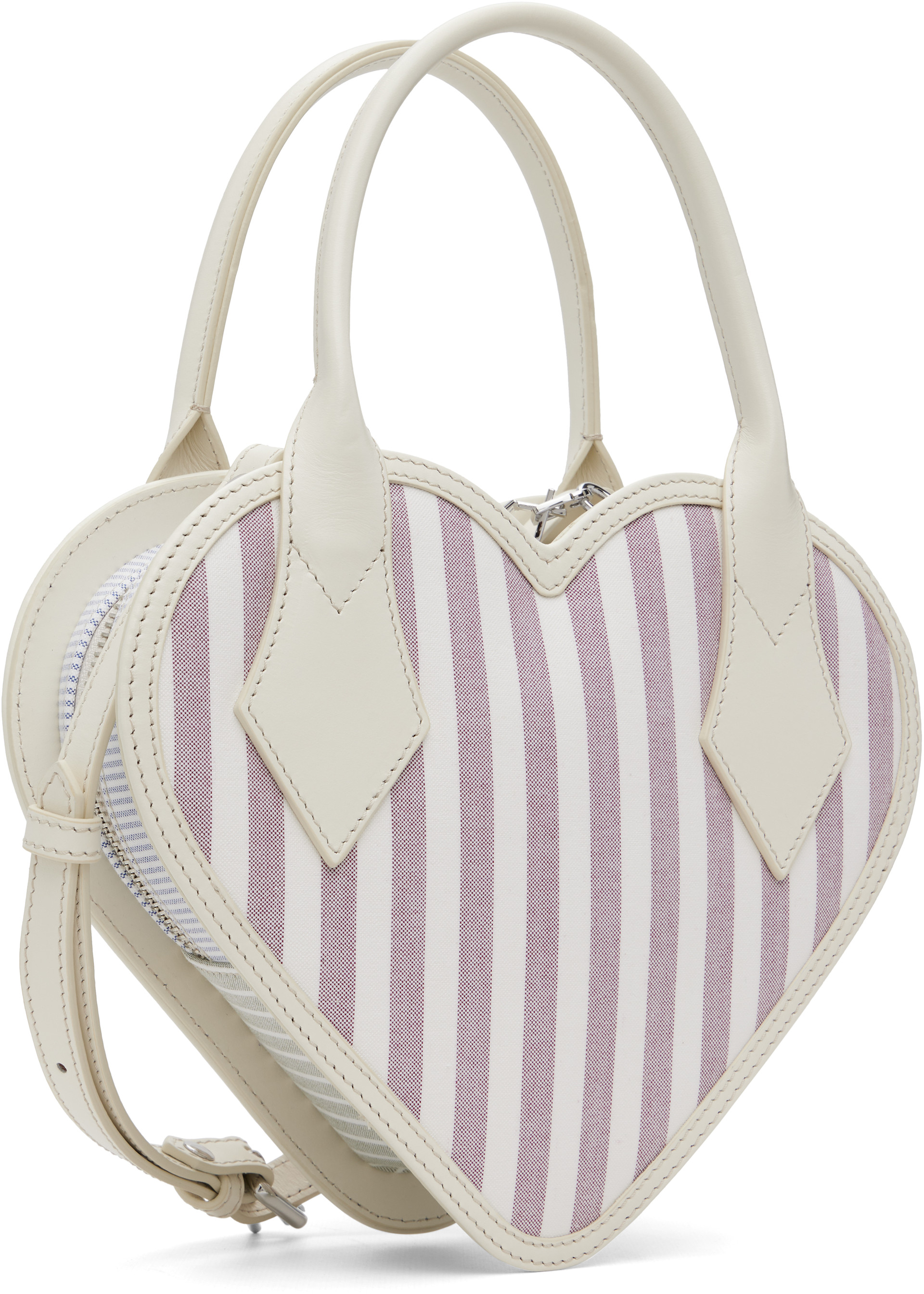❤︎ vivienne ボストン Vivienne Westwood: Off-White & Purple Josephine Heart Crossbody