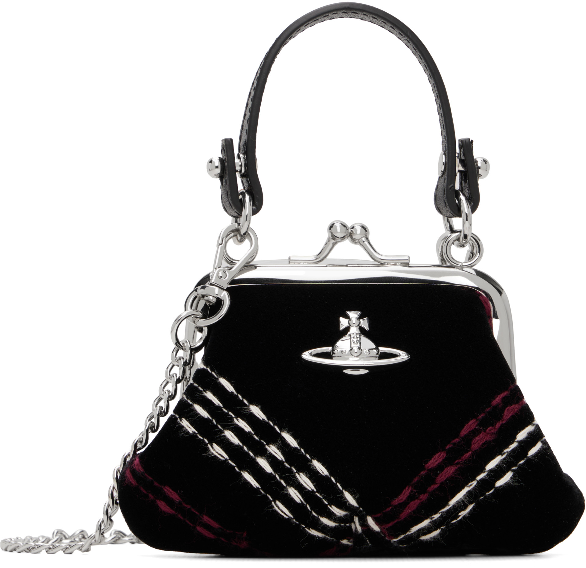 Vivienne Westwood: Black Mini 'Granny Frame' Bag | SSENSE