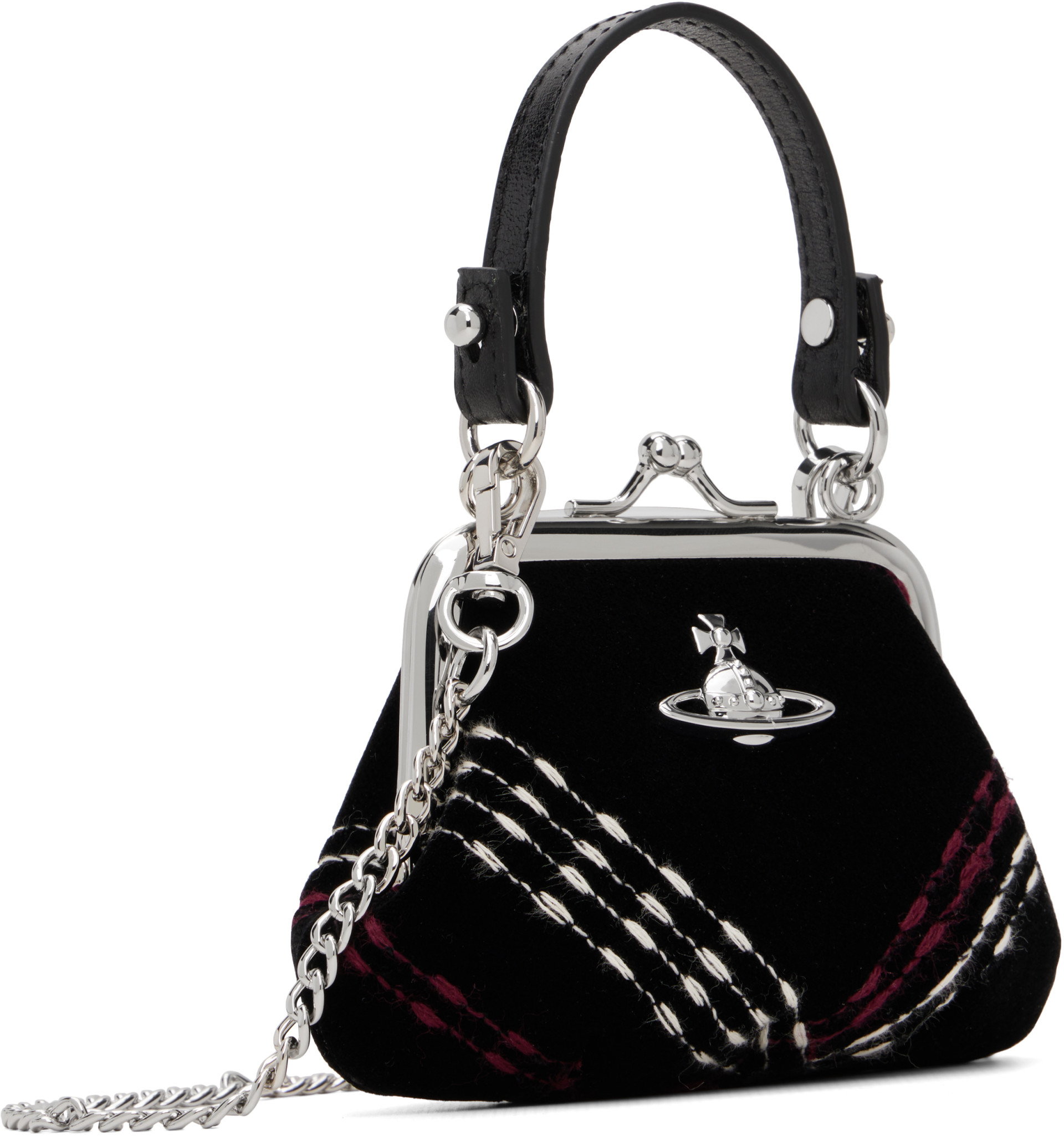 Vivienne Westwood: Black Mini 'Granny Frame' Bag | SSENSE Vivienne Westwood: Black Mini 'Granny Frame' Bag | SSENSE