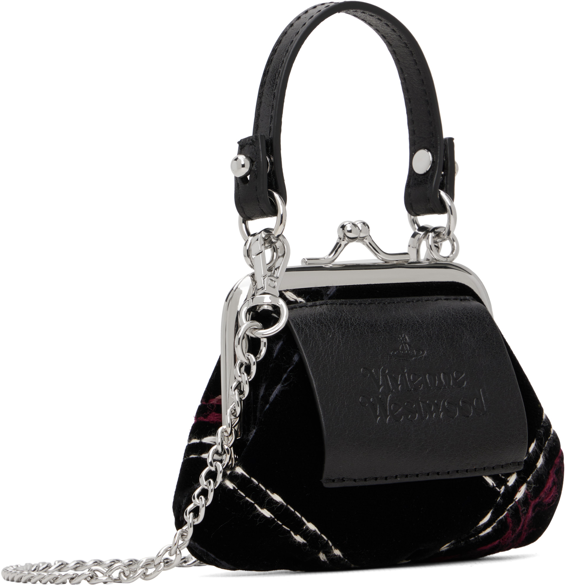Vivienne Westwood: Black Mini 'Granny Frame' Bag | SSENSE