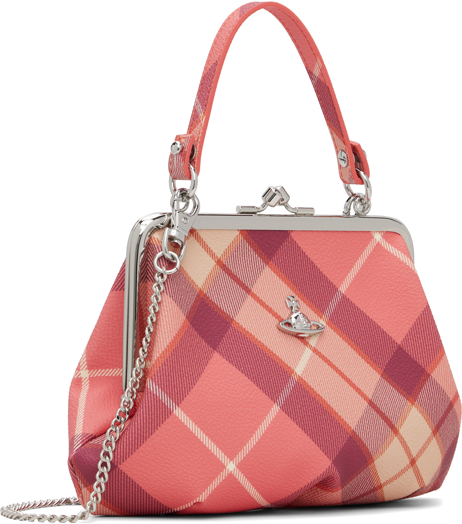 Vivienne Westwood カモフラージュバッグ Vivienne Westwood: Pink Granny Frame Bag | SSENSE