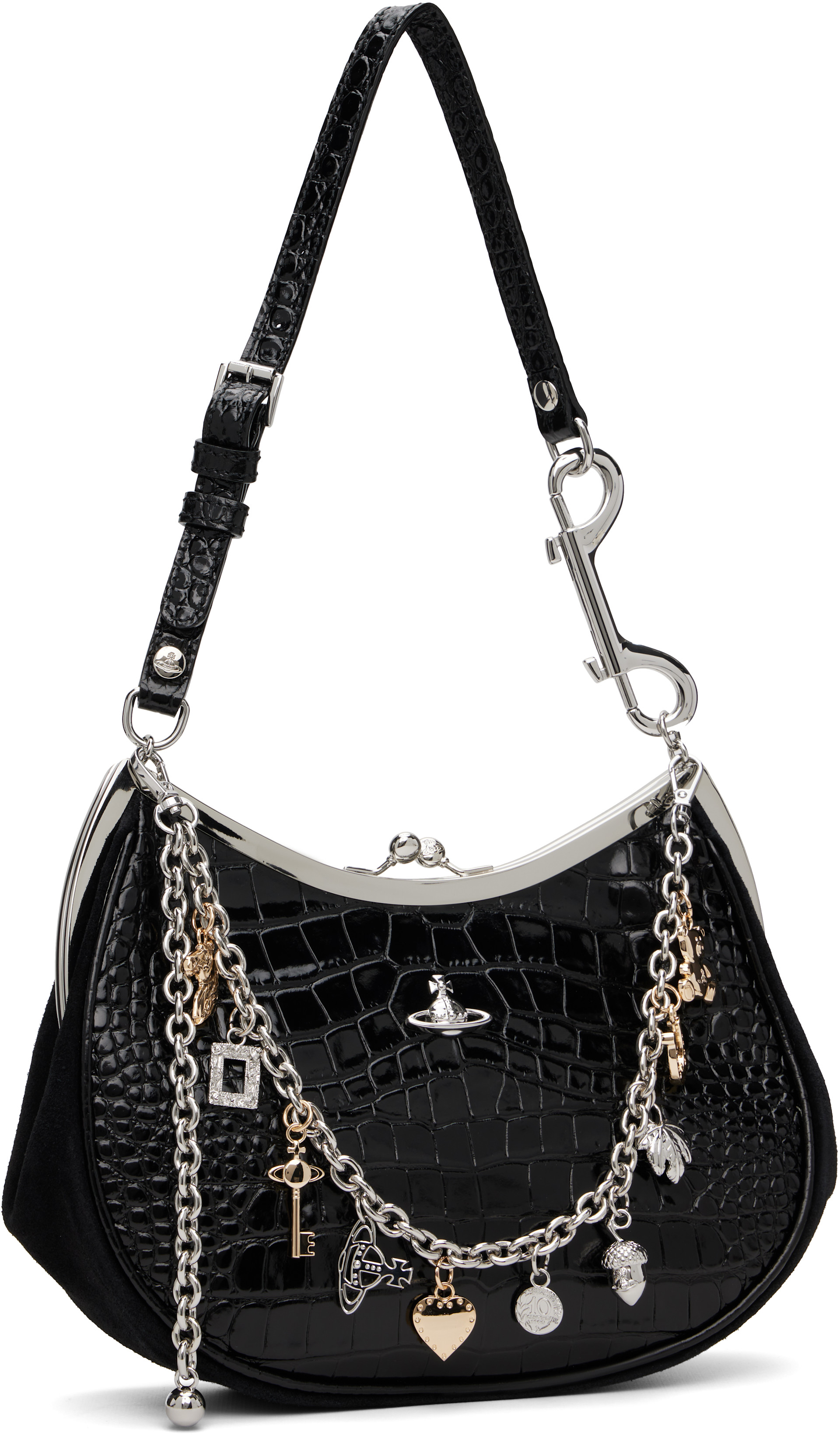 Vivienne Westwood: ブラック Charm Frame バッグ | SSENSE 日本