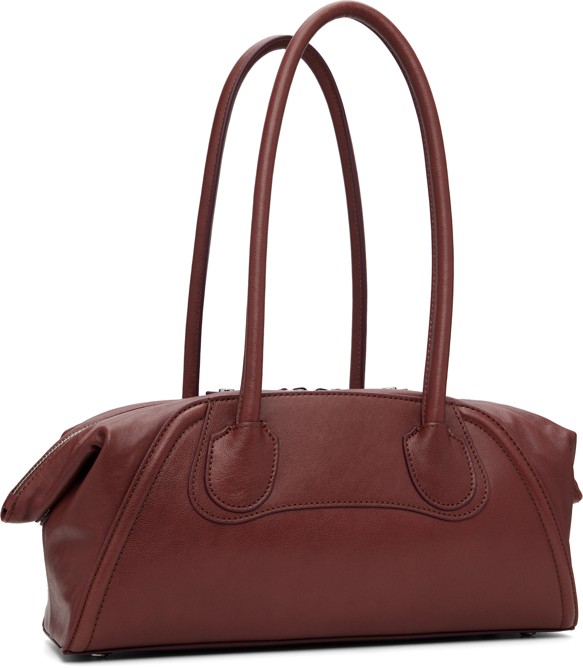 Vivienne Westwood: Burgundy Shirley Small Holdall Bag | SSENSE