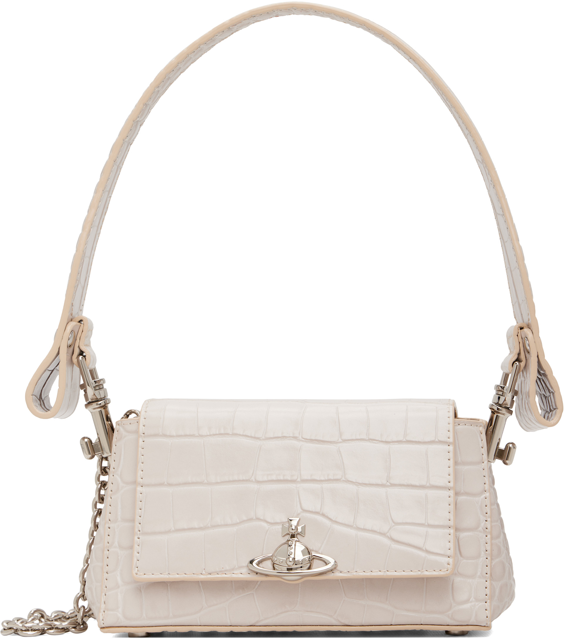 Vivienne Westwood ホワイト ハンドバッグ Vivienne Westwood: Off-White Hazel Small Hand Bag | SSENSE
