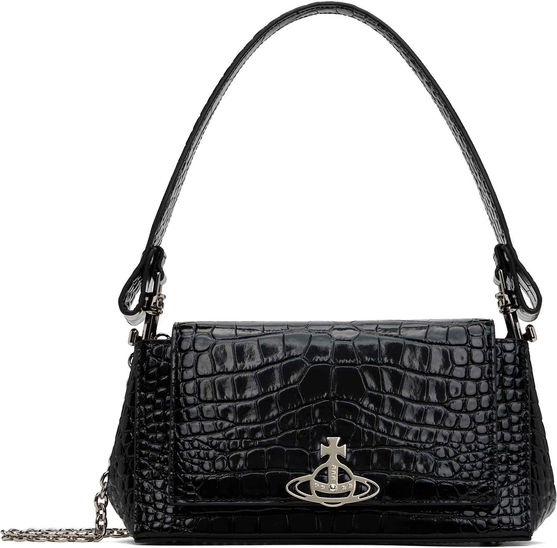 Vivienne Westwood: Black Hazel Medium Hand Bag | SSENSE Canada