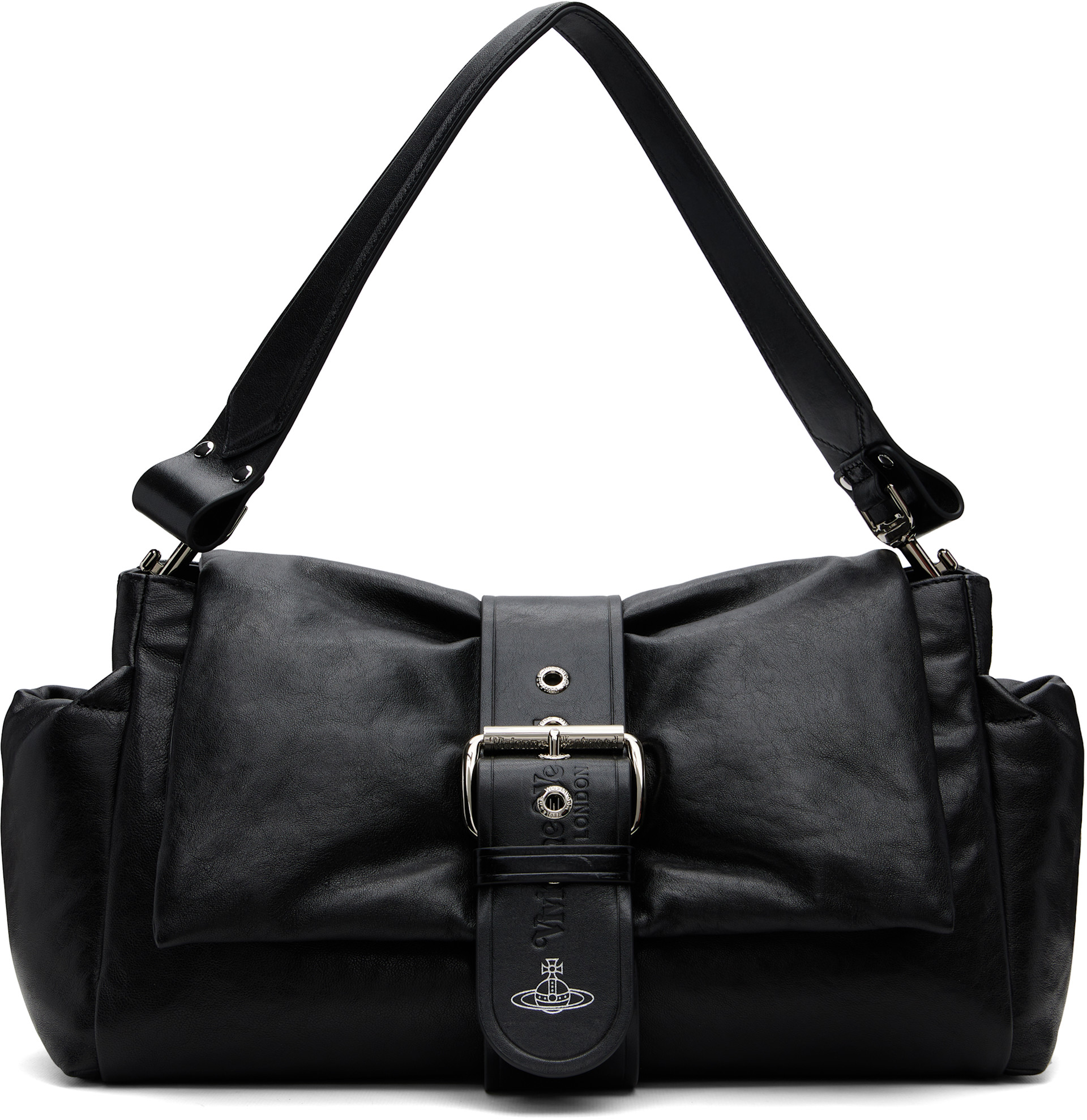 Vivienne Westwood: ブラック XL Hazel Treasure ショルダーバッグ