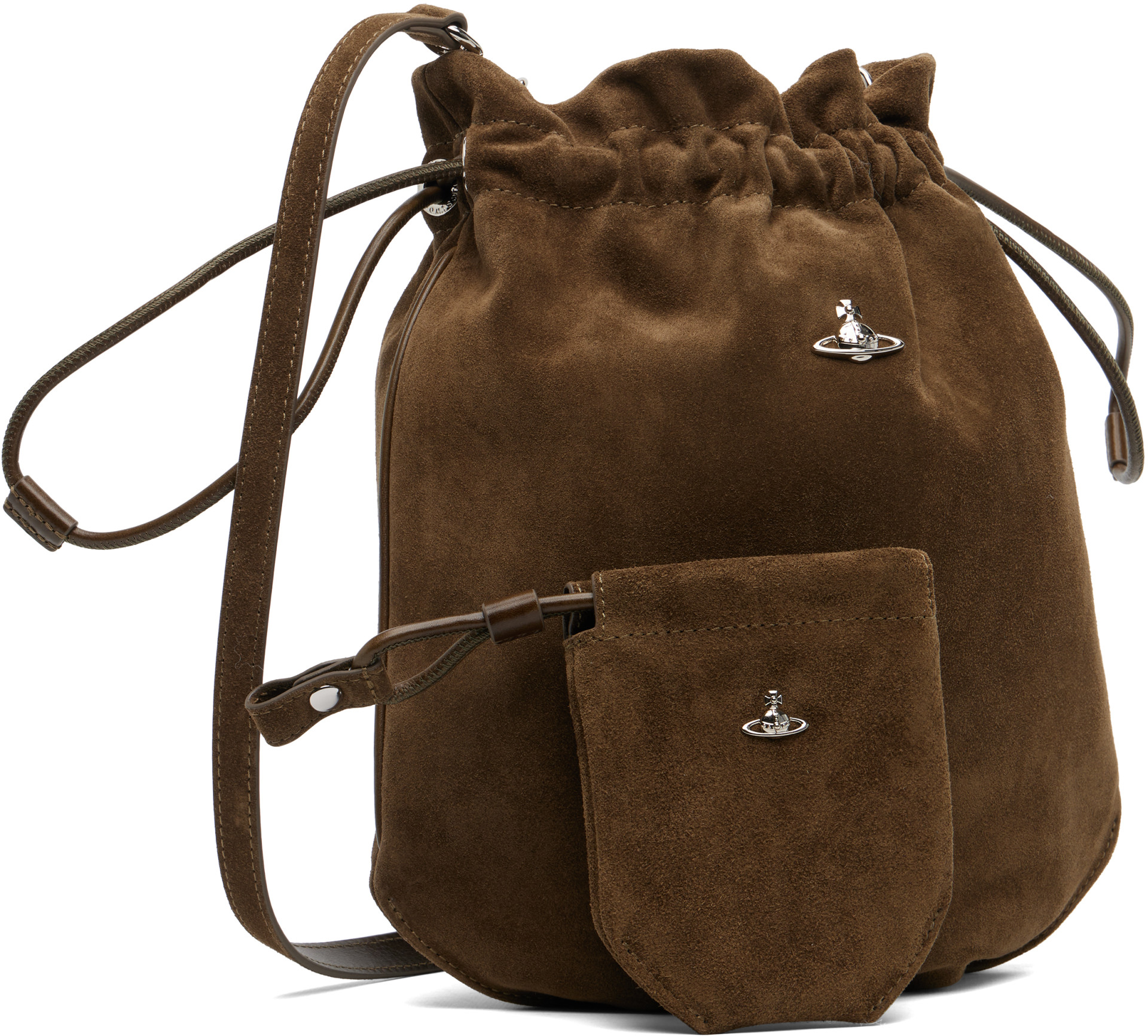 未使用 PELLETIER DRAWSTRING BAG KHAKI Vivienne Westwood: Khaki Drawstring Pouch Bag | SSENSE