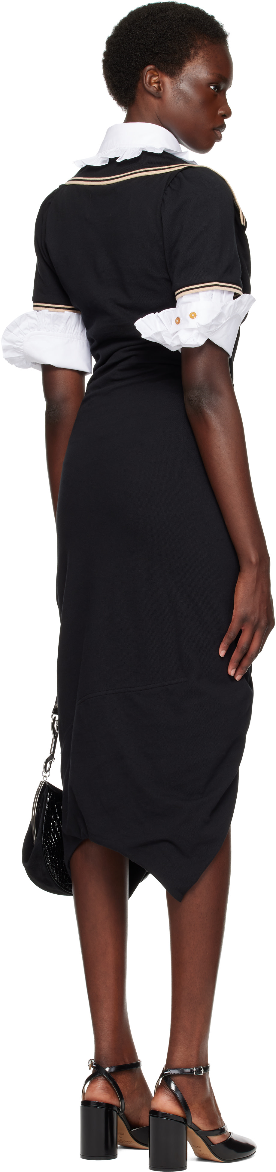Vivienne Westwood - Robe midi noire à assemblage drapé