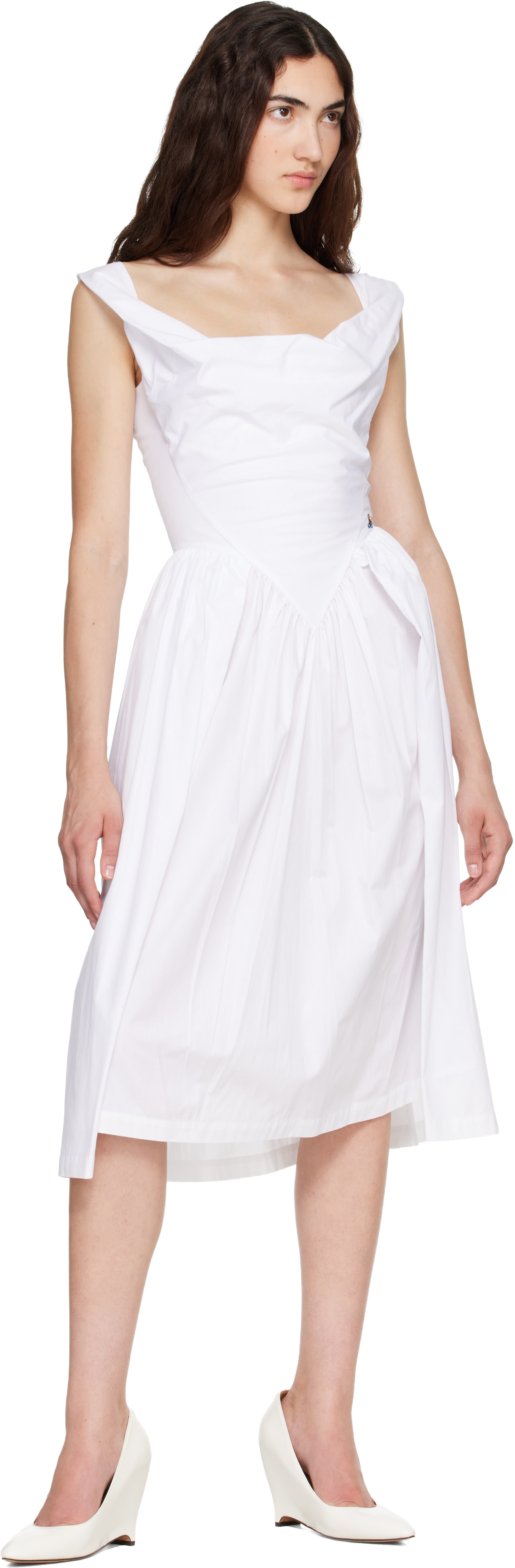 vivienne westwood white sunday midi dress Vivienne Westwood, Sunday cotton corset Midi dress, Women, White, US 0, Dresses