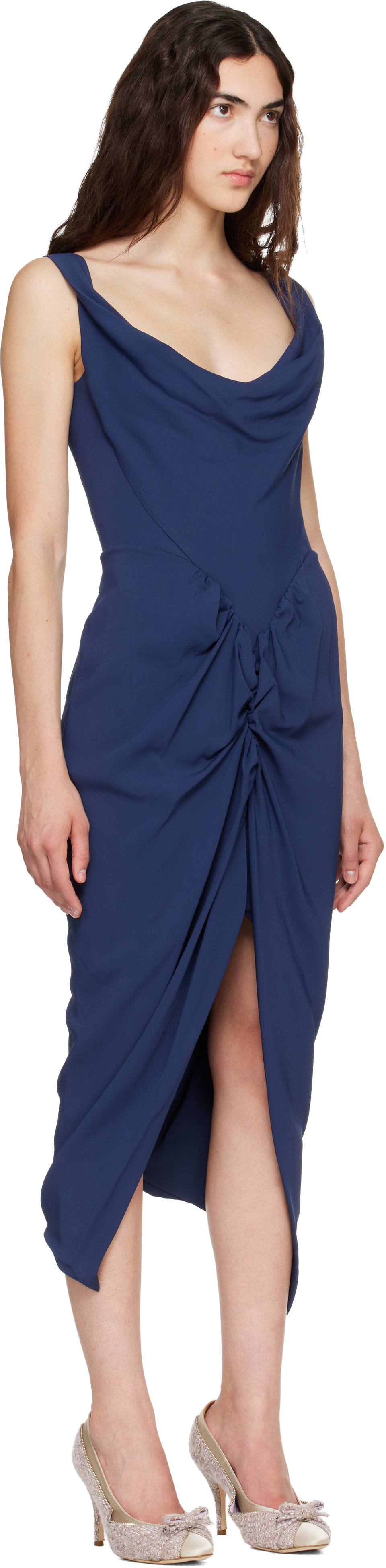 Vivienne Westwood: Navy Panther Midi Dress | SSENSE