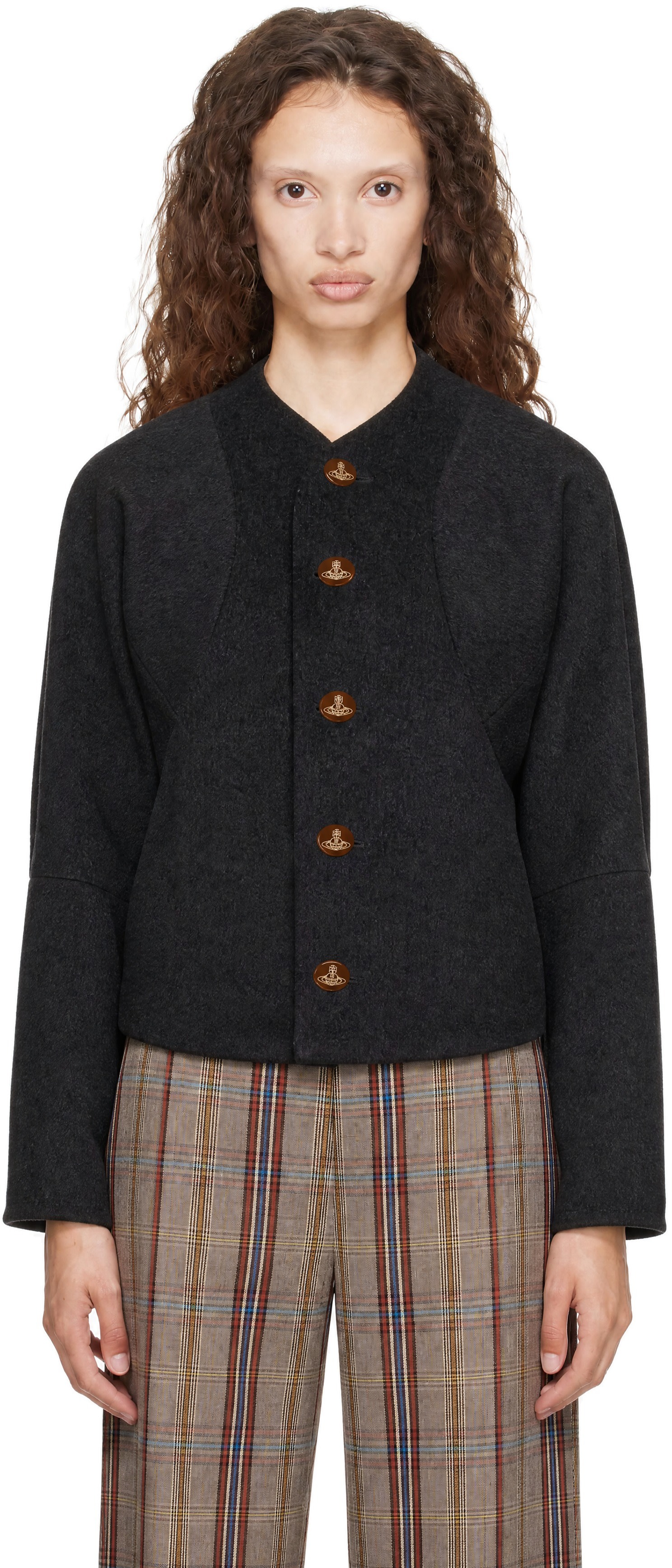 Vivienne Westwood: Gray Pourpoint Jacket | SSENSE