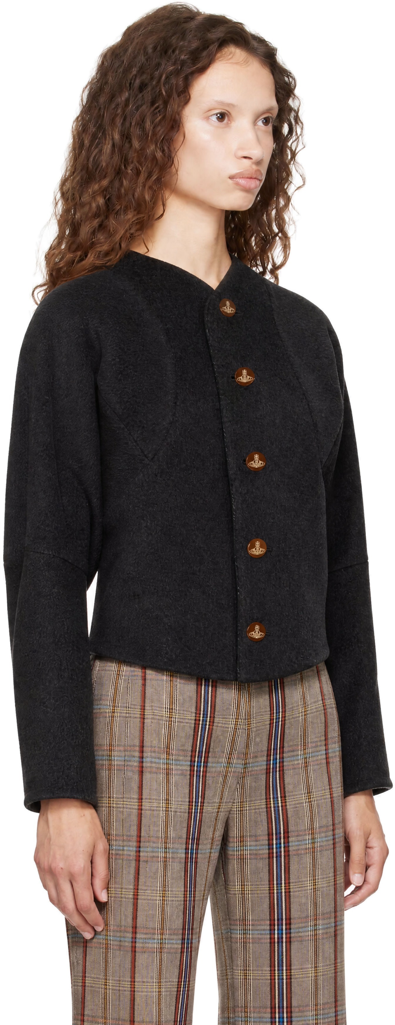 最終お値下げ Vivienne Westwood スタジャン Vivienne Westwood: Gray Pourpoint Jacket | SSENSE