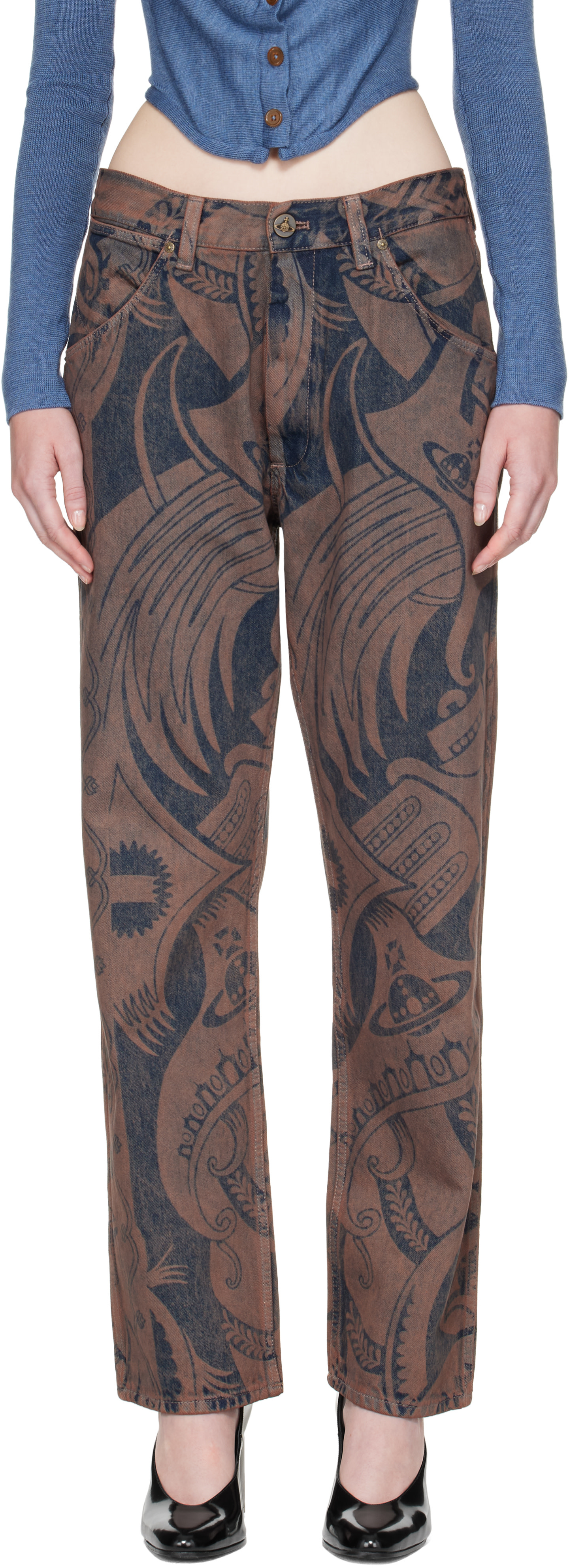 Vivienne Westwood: Blue & Brown Ranch Jeans | SSENSE