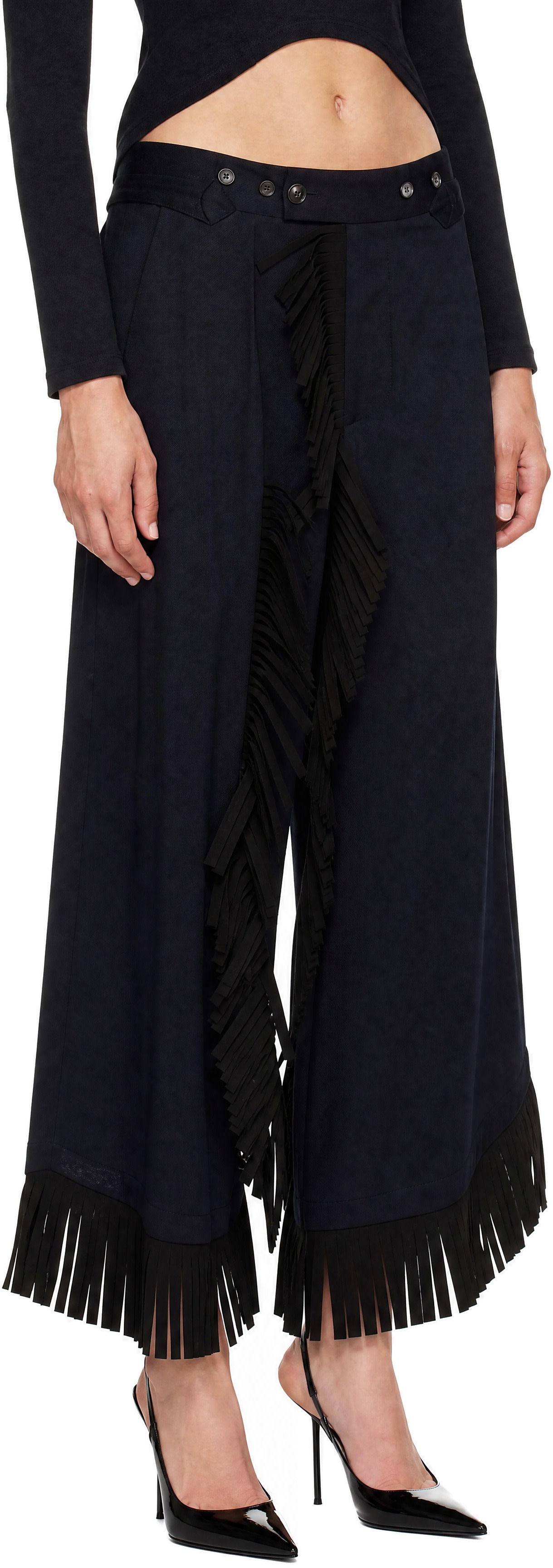 Vivienne Westwood: Navy Pepino Fringe Trousers | SSENSE