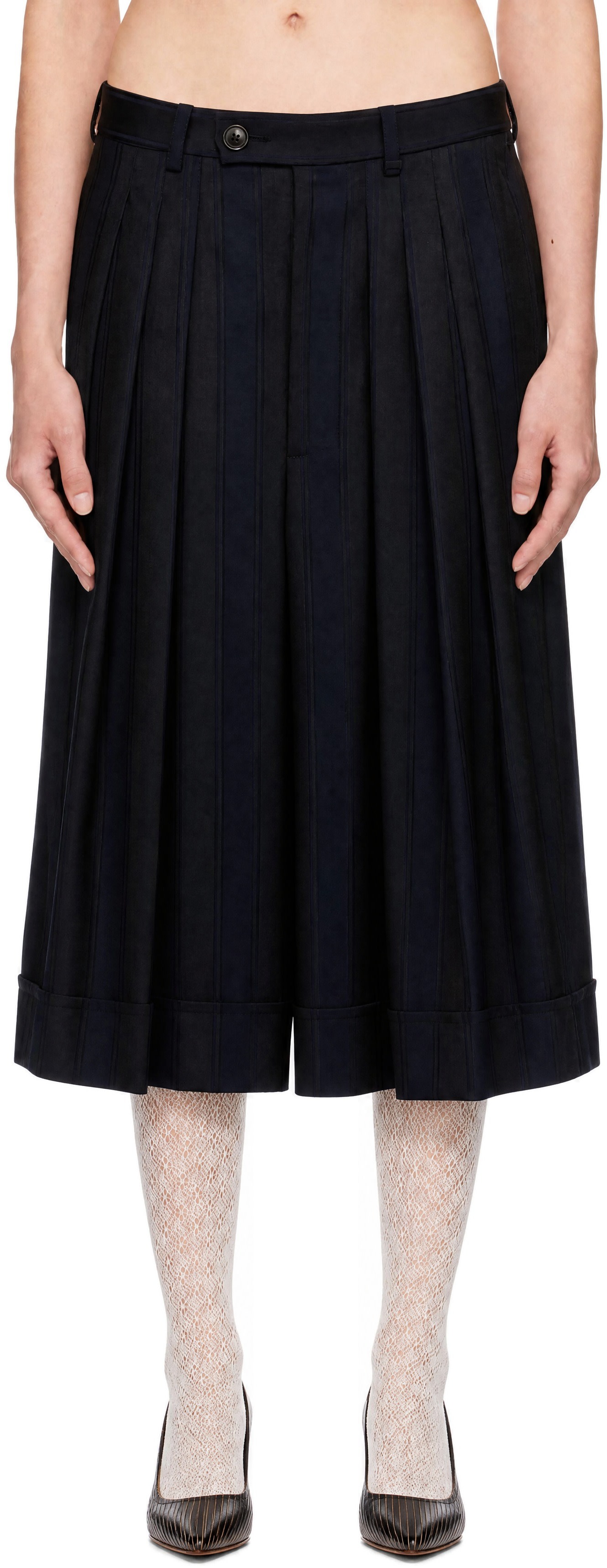 vivienne westwood キュロット　スカートパンツ Vivienne Westwood: Navy & Black Culottes Trousers | SSENSE