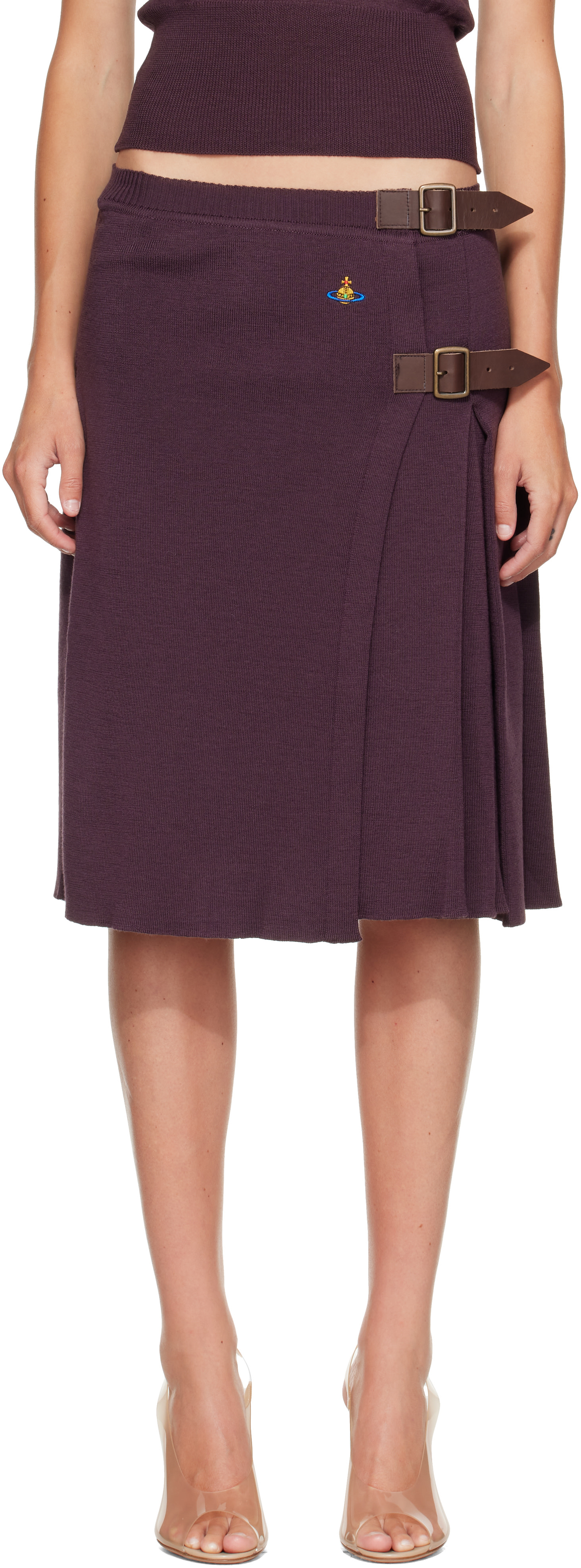 Vivienne Westwood: Purple Alex Kilt Midi Skirt | SSENSE