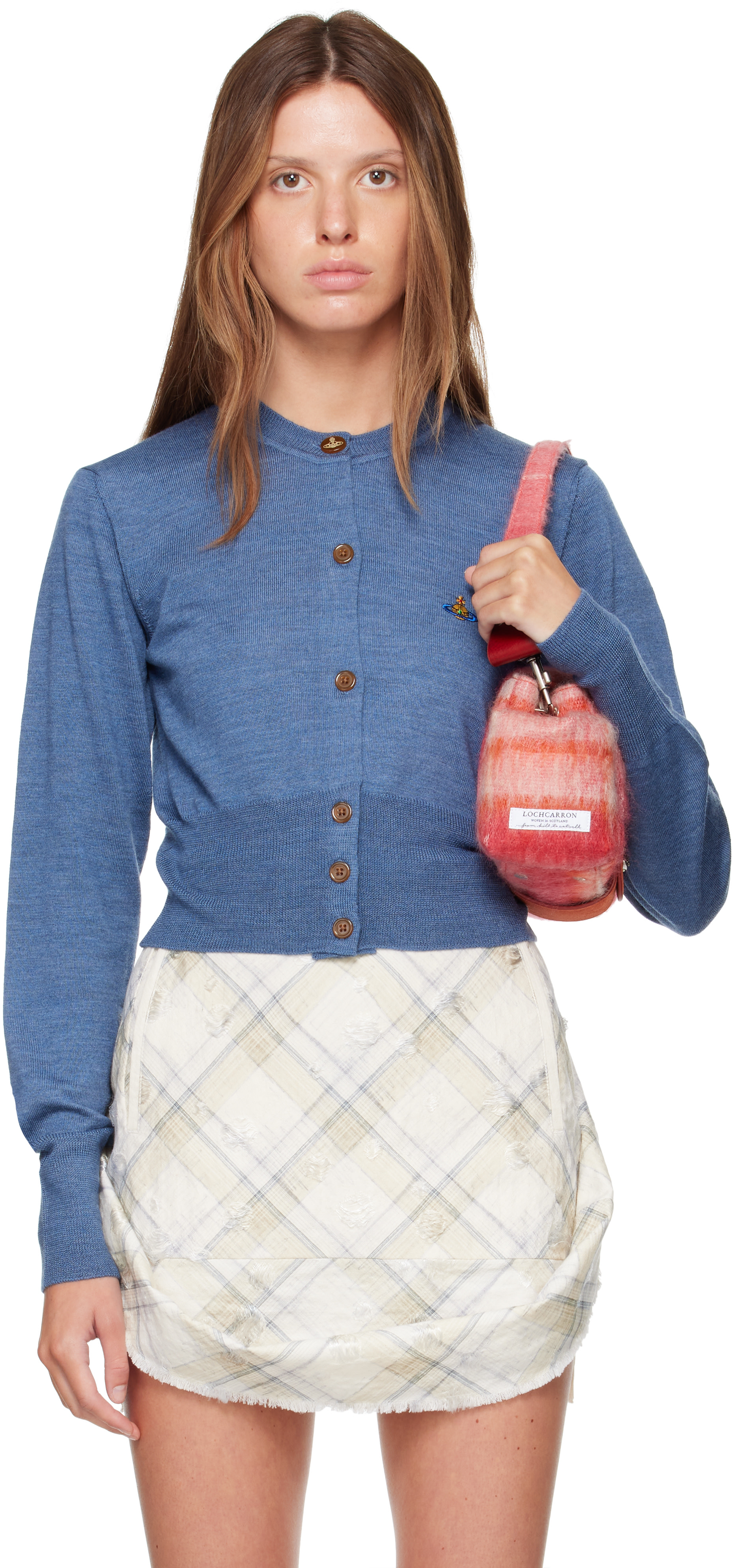 Vivienne Westwood: Blue Bea Cropped Cardigan | SSENSE