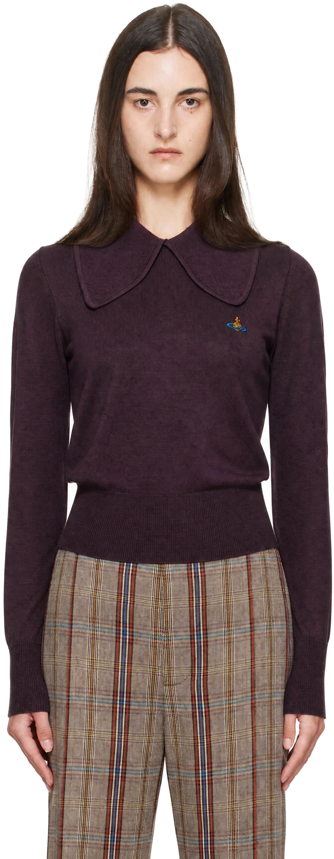 Vivienne Westwood: Purple Tie Bea Long Sleeve Polo | SSENSE