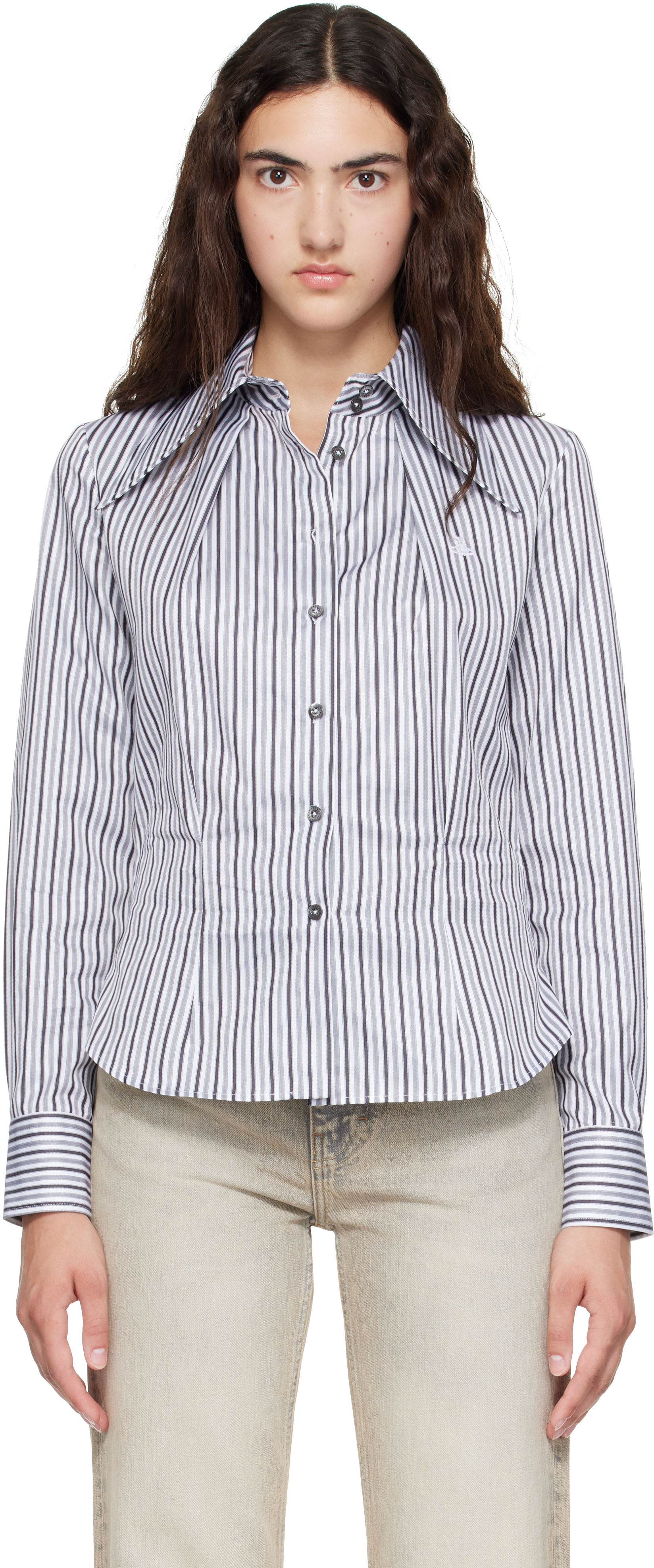Vivienne Westwood: Gray & White Violin Shirt | SSENSE