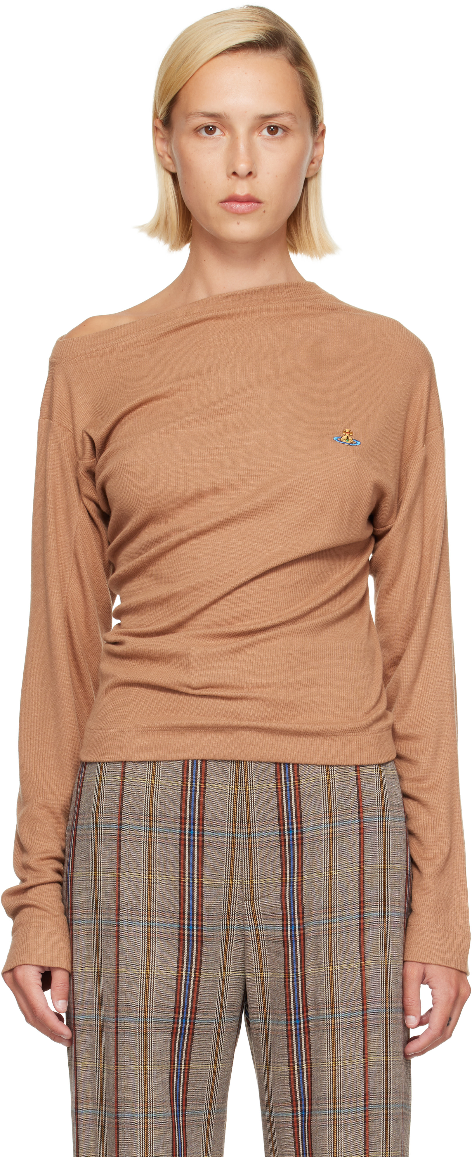 Vivienne Westwood: Beige Long Sleeve Hebo T-shirt | SSENSE