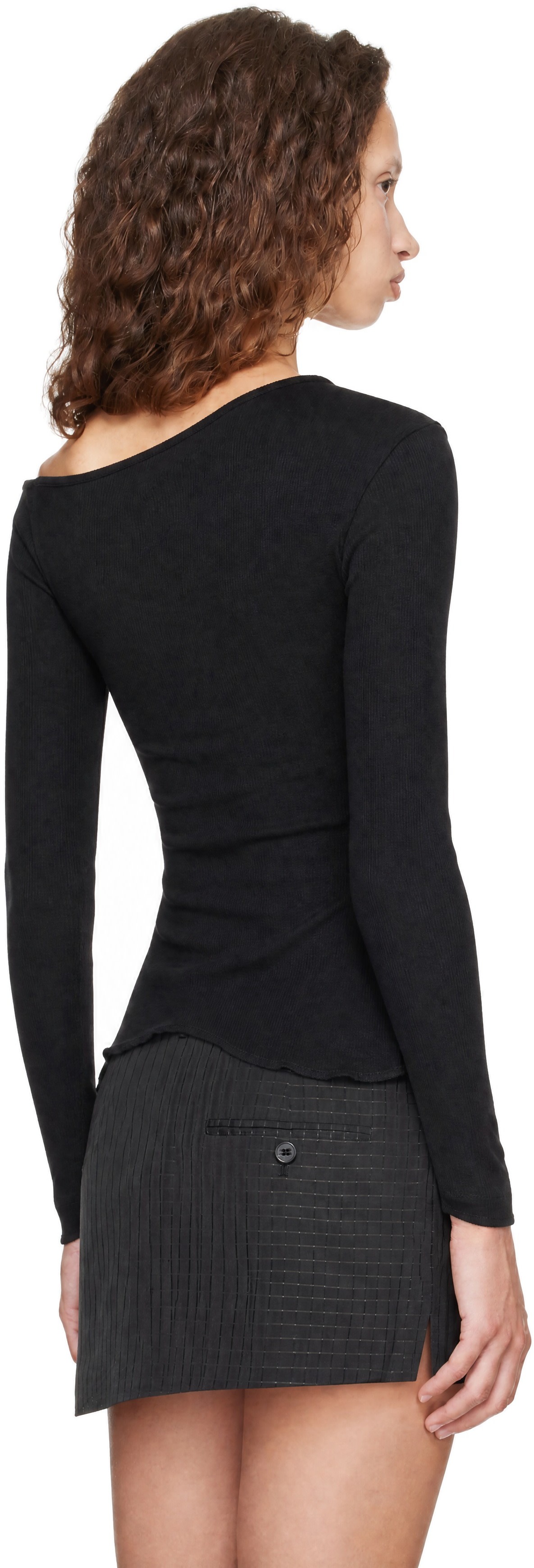 Vivienne Westwood: Black Long Sleeve Orgy Shoulder T-Shirt | SSENSE