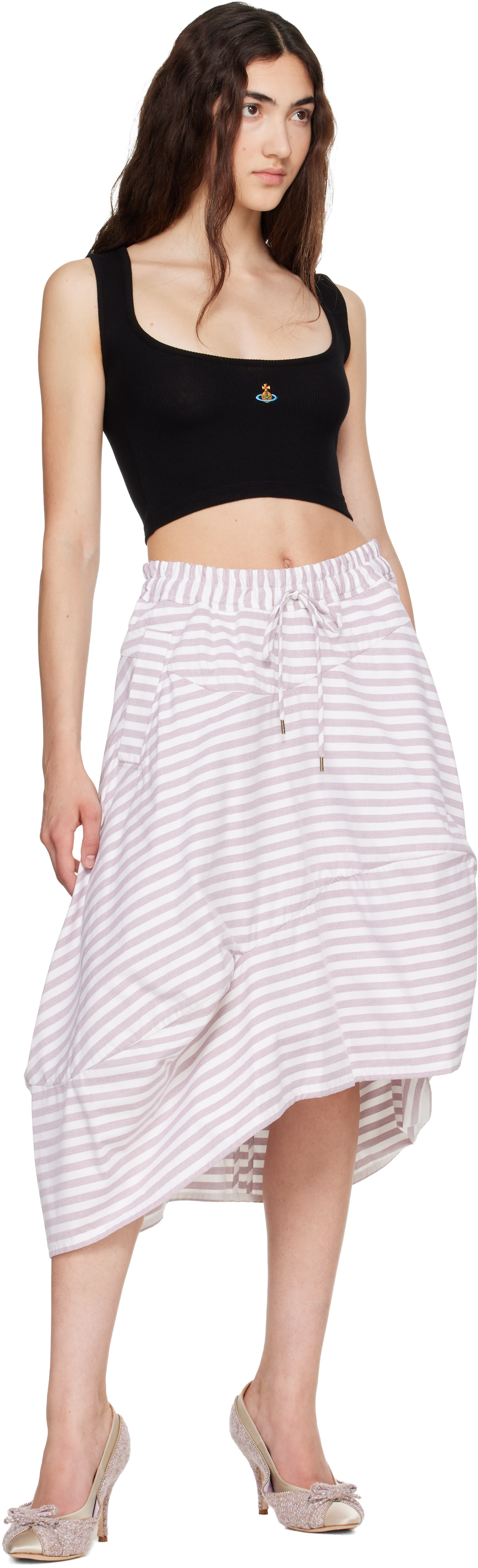 Vivienne Westwood: Black Cropped Rib Tank Top | SSENSE