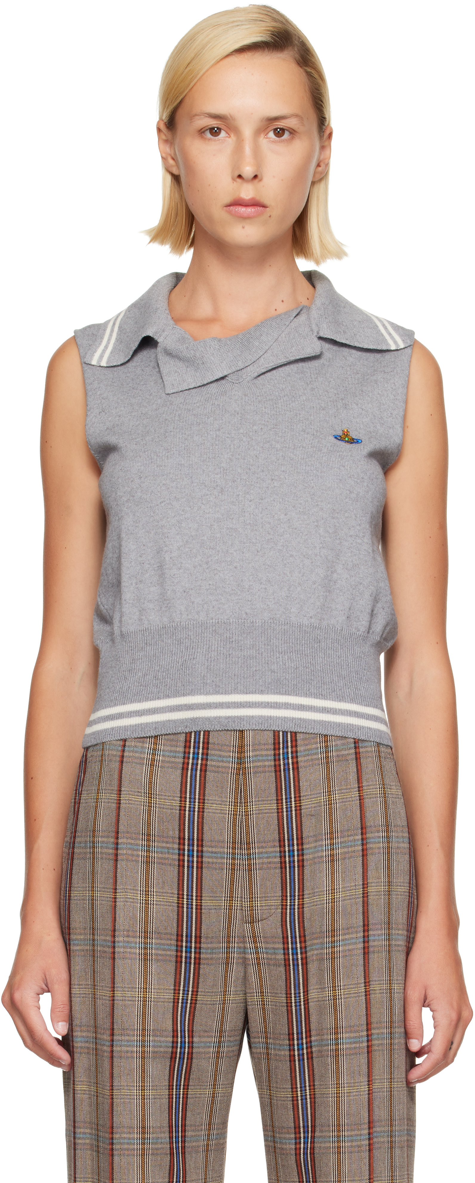 Vivienne Westwood: Gray Doubletake Top | SSENSE