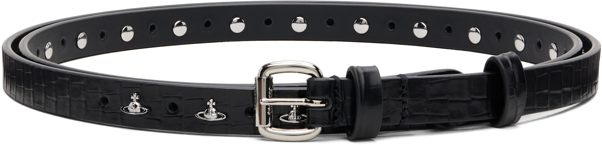 Vivienne Westwood: ブラック Mini Alex Orb スタッズ ベルト | SSENSE