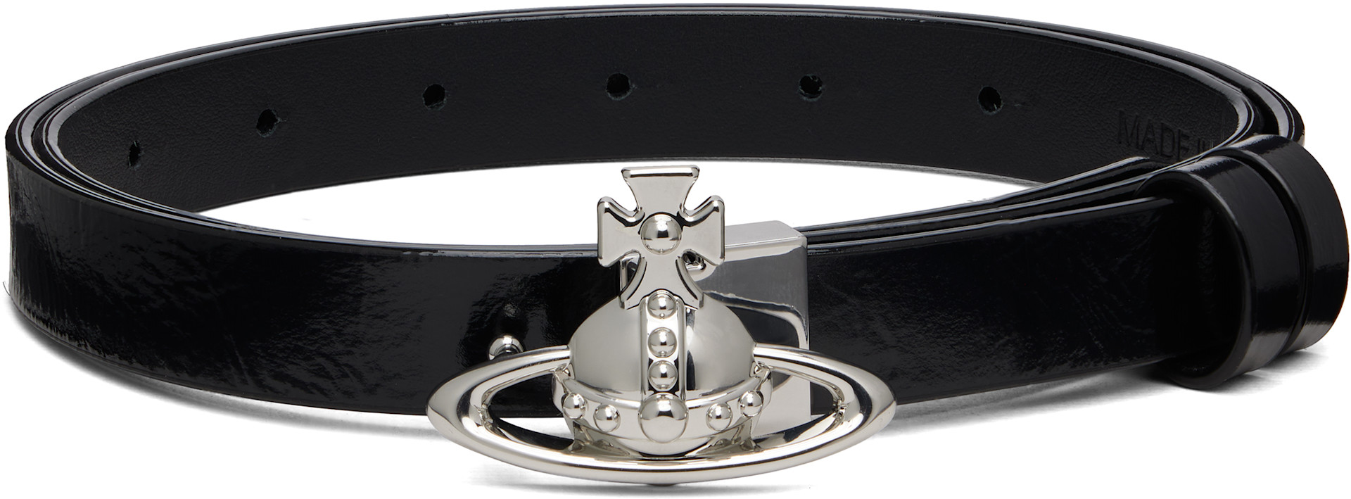 Vivienne Westwood: Black Small Orb Buckle Belt | SSENSE