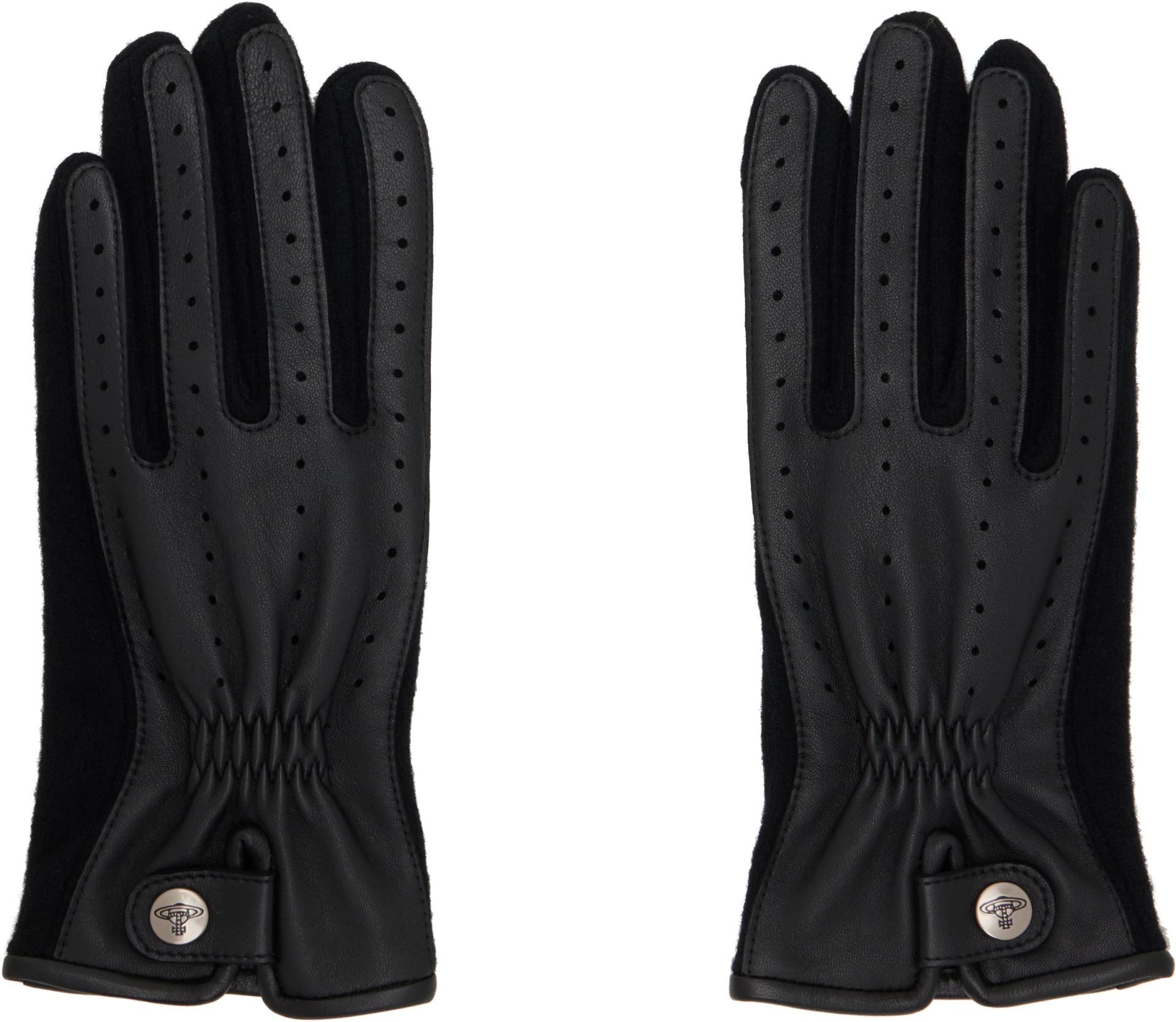 Vivienne Westwood: Black Leather & Wool Gloves | SSENSE