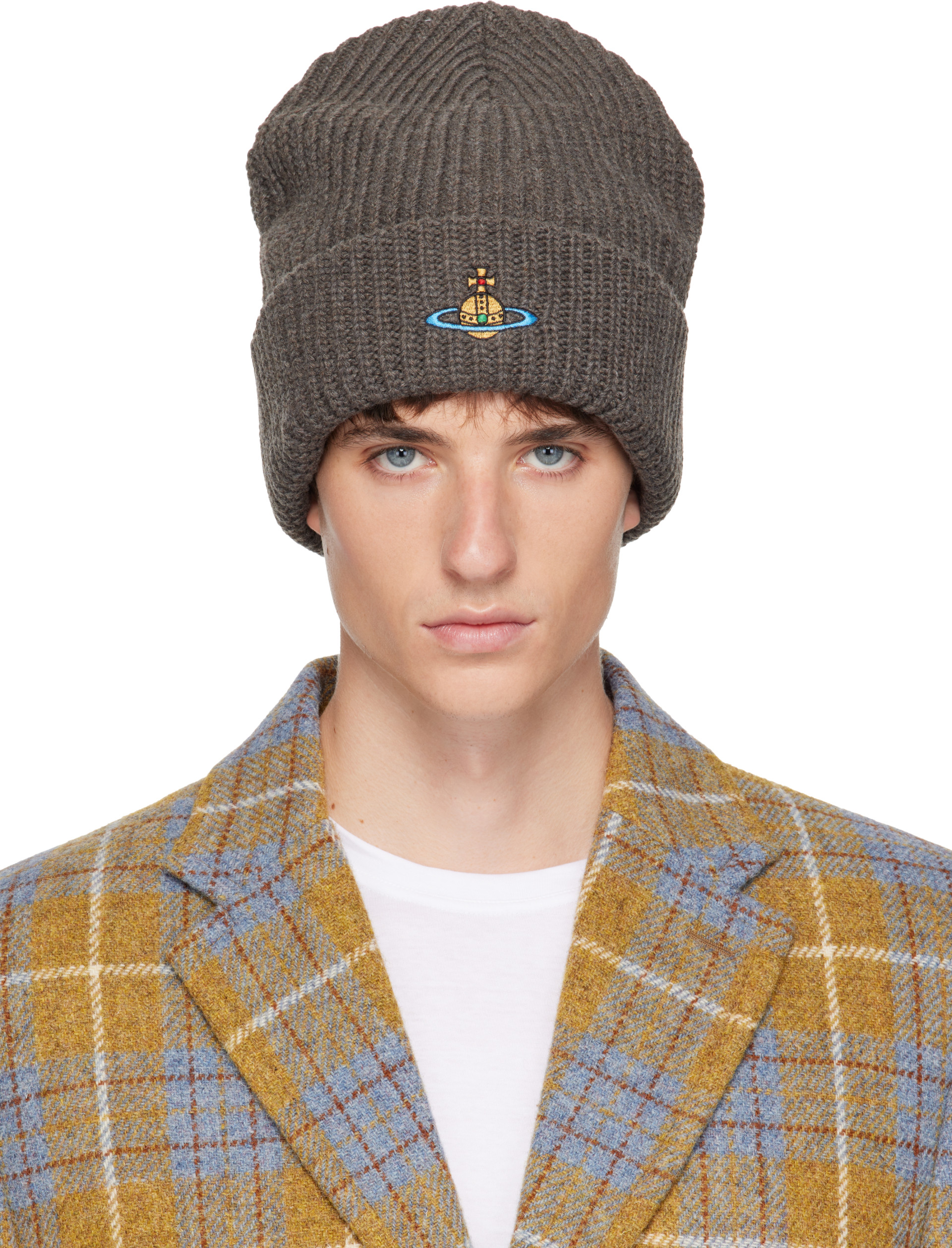 Vivienne Westwood スポーティービーニー Vivienne Westwood: Gray Sporty Beanie | SSENSE