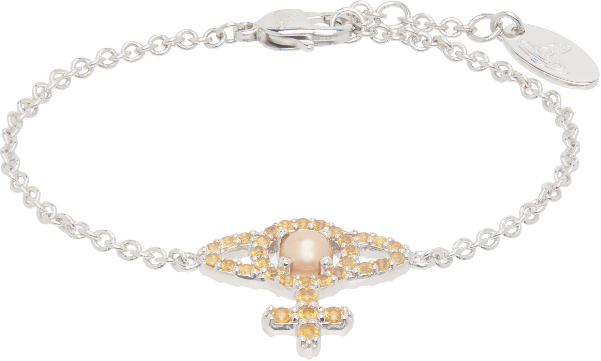 Vivienne Westwood: Olympia Faux-Pearl Chain Bracelet | SSENSE
