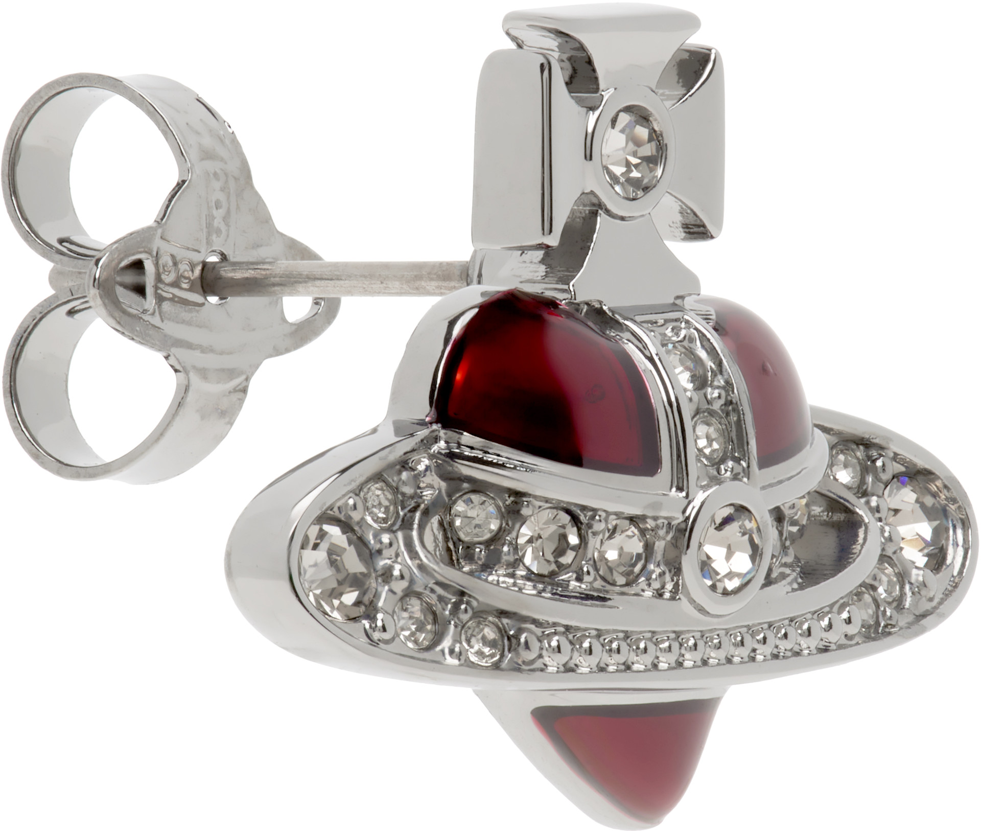 Vivienne Westwood: Man Diamante Heart スタッズ シングルピアス