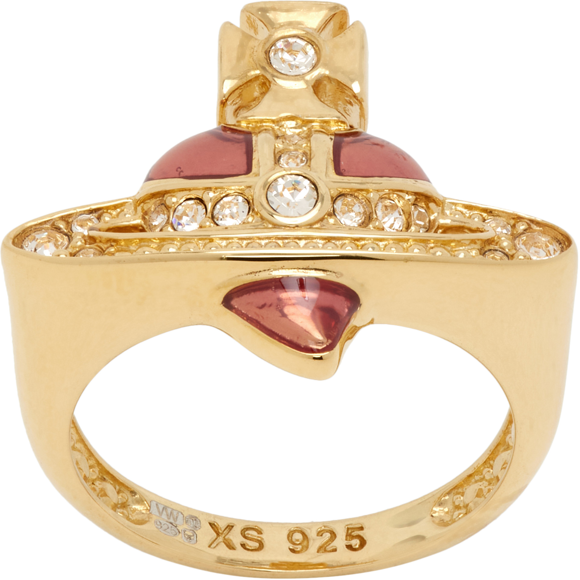 Vivienne Westwood DIAMANTE HEARTシング Vivienne Westwood: New Diamante Heart Ring | SSENSE