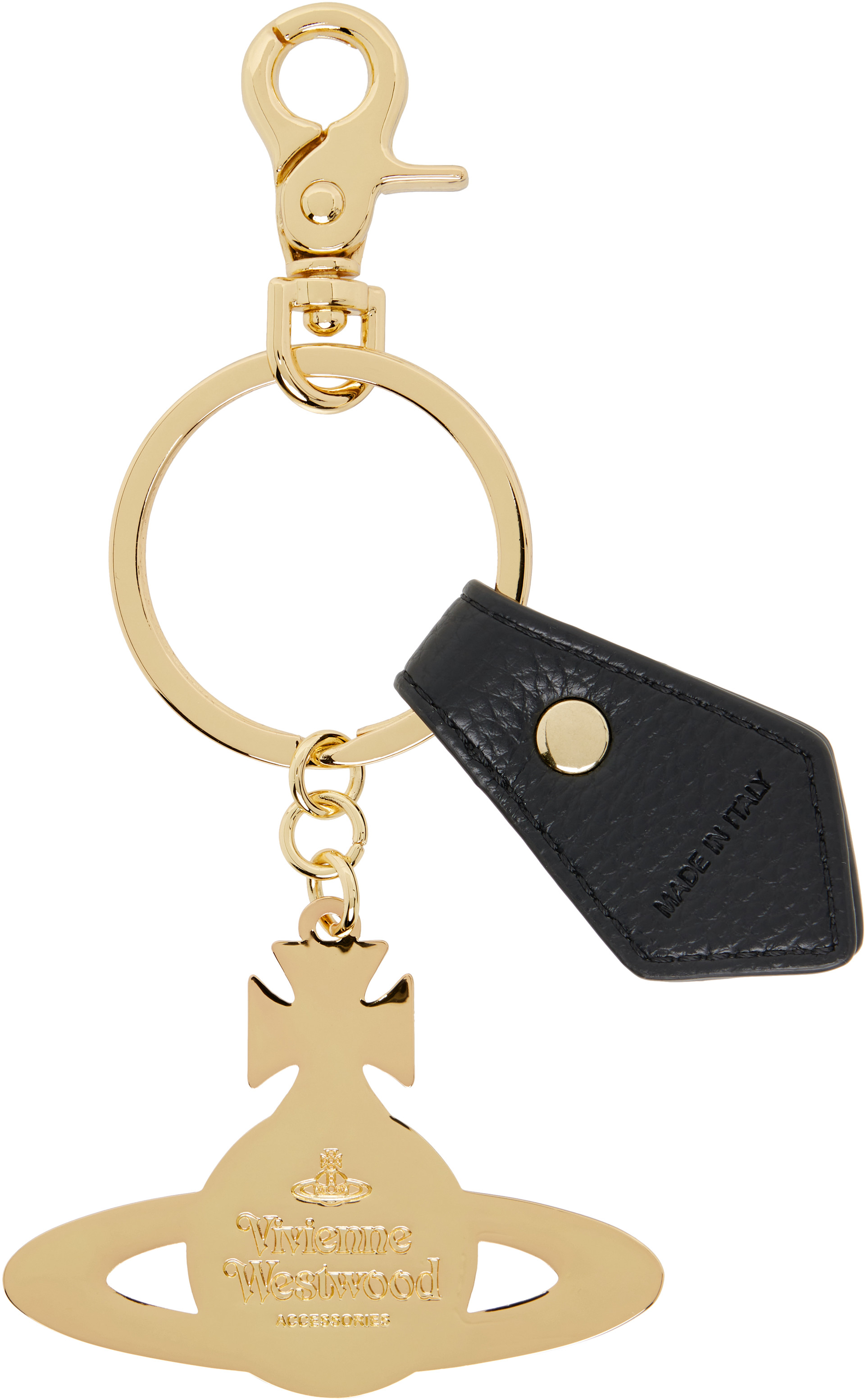 Vivienne Westwood: Gold Hammered Orb Keychain | SSENSE