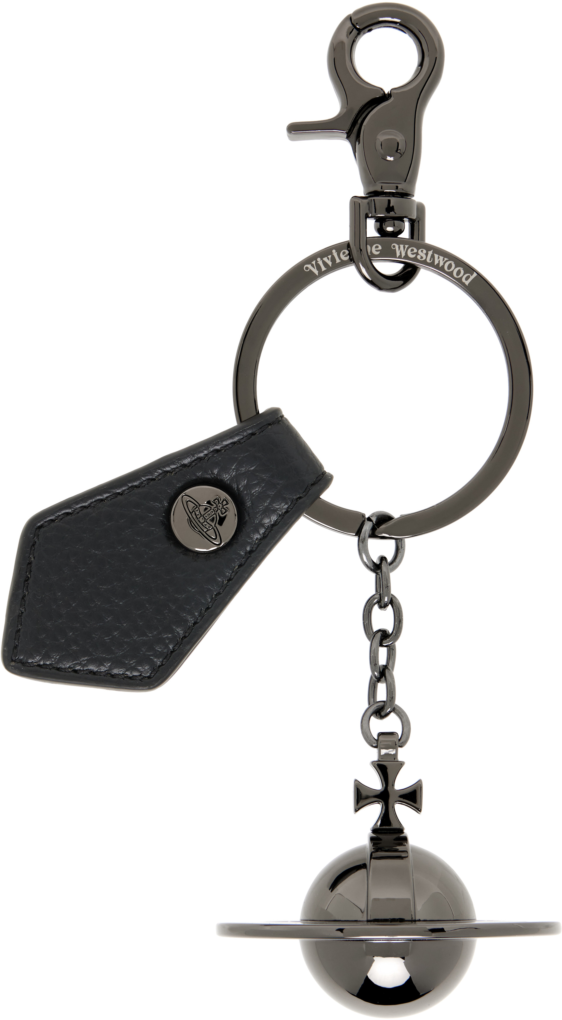 Vivienne Westwood: Gunmetal 3D Orb Keychain | SSENSE